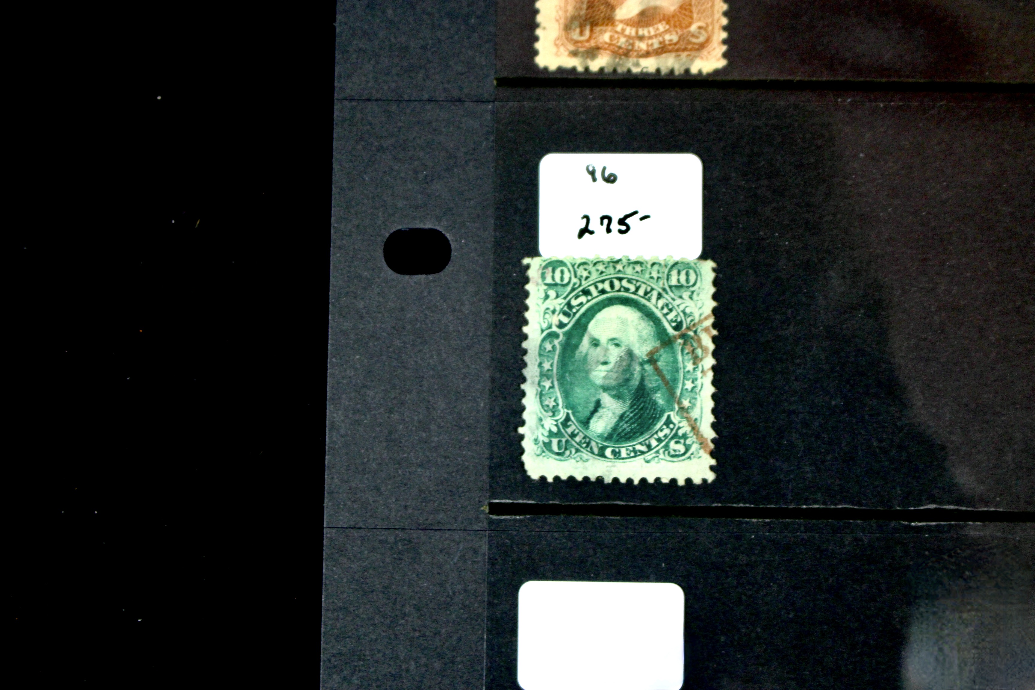 Five U.S. Postage Stamps, All with F Grill, 1867