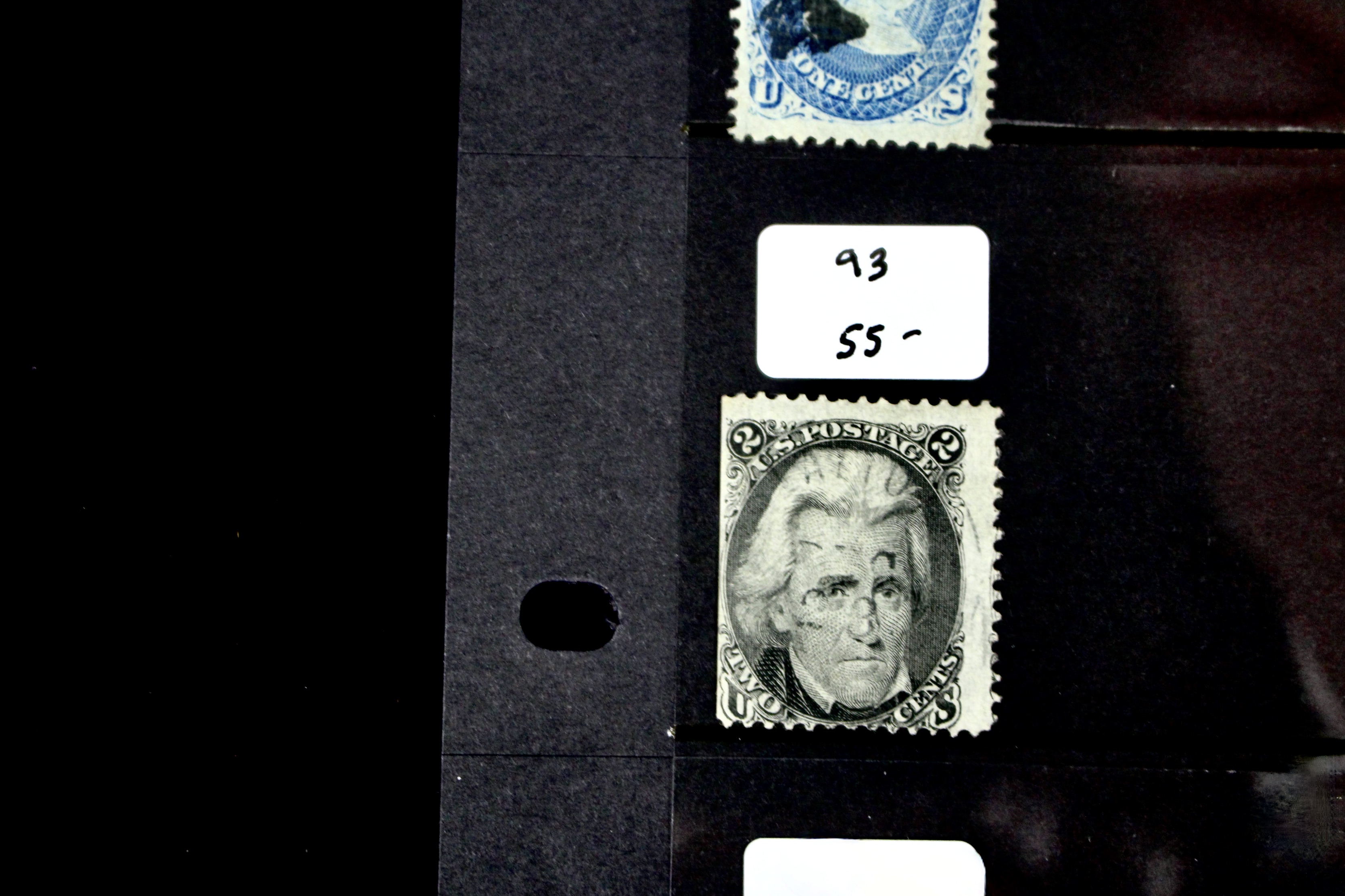 Five U.S. Postage Stamps, All with F Grill, 1867