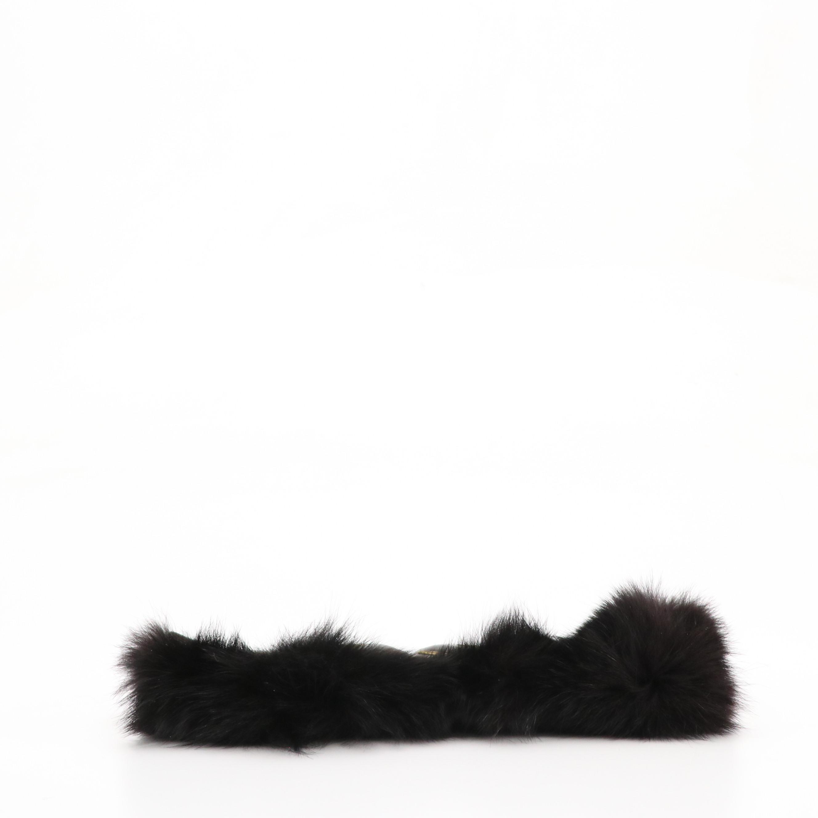 R&Y Augousti Black Fox Fur and Leather Foldover, Henry Bendel & Other Clutches