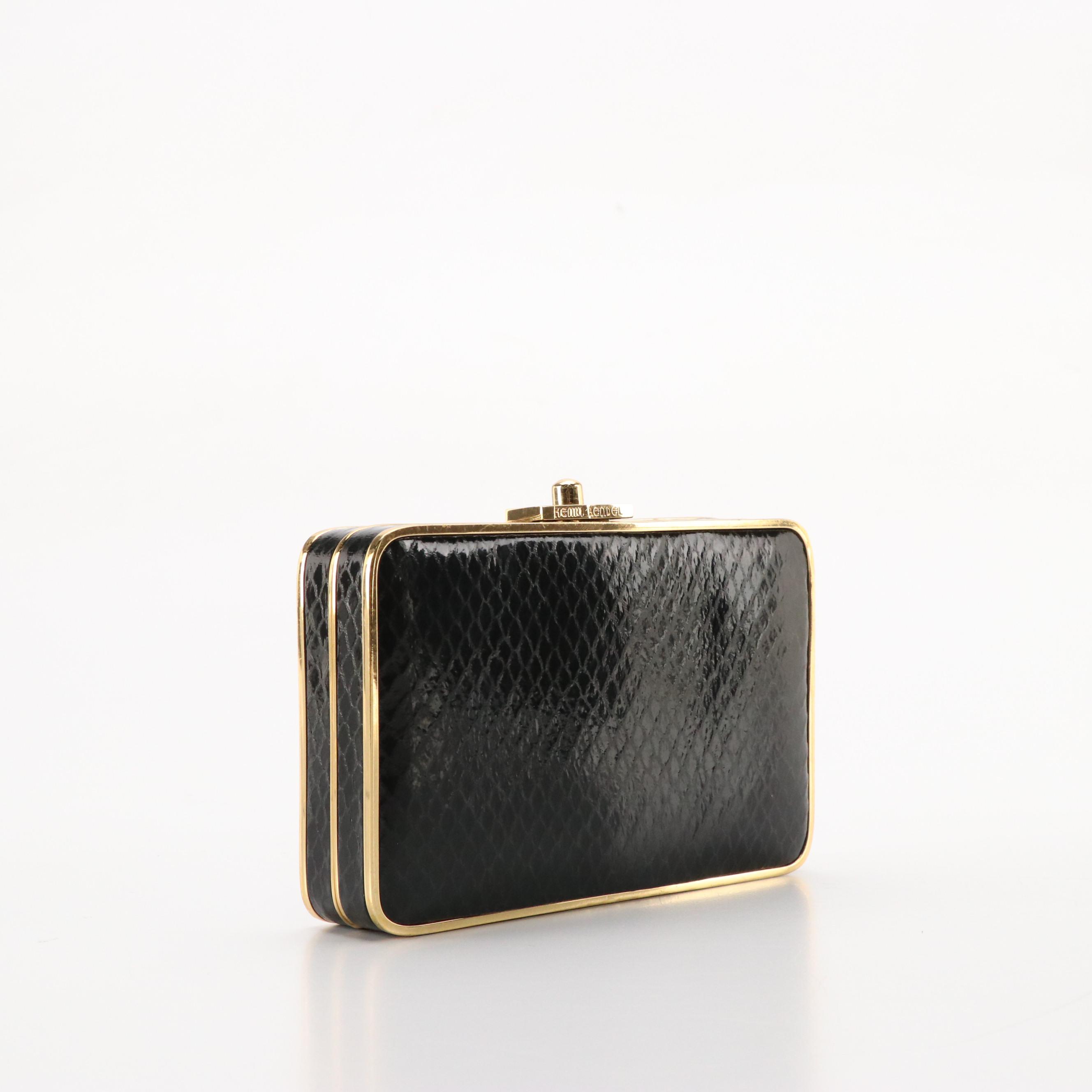 R&Y Augousti Black Fox Fur and Leather Foldover, Henry Bendel & Other Clutches