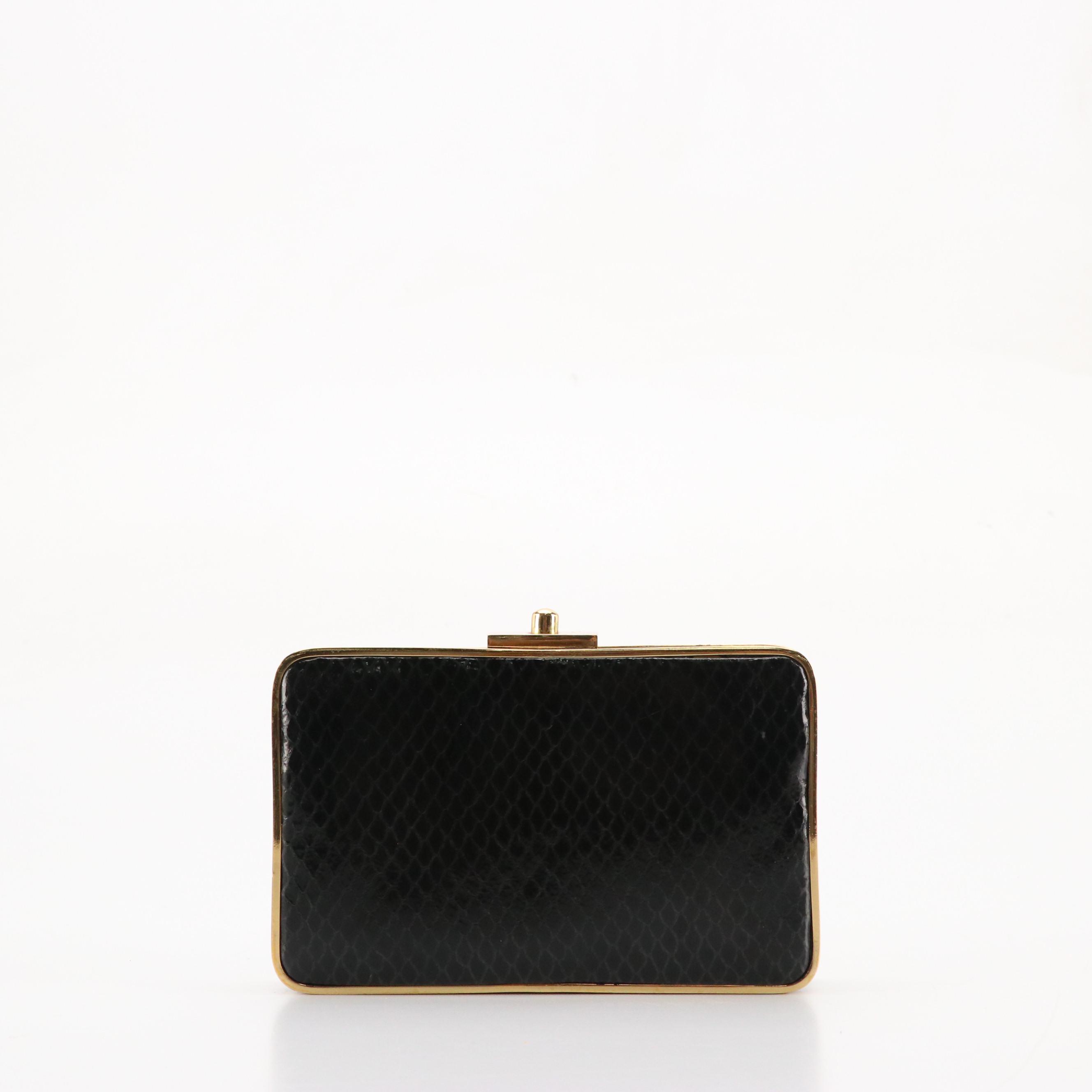 R&Y Augousti Black Fox Fur and Leather Foldover, Henry Bendel & Other Clutches