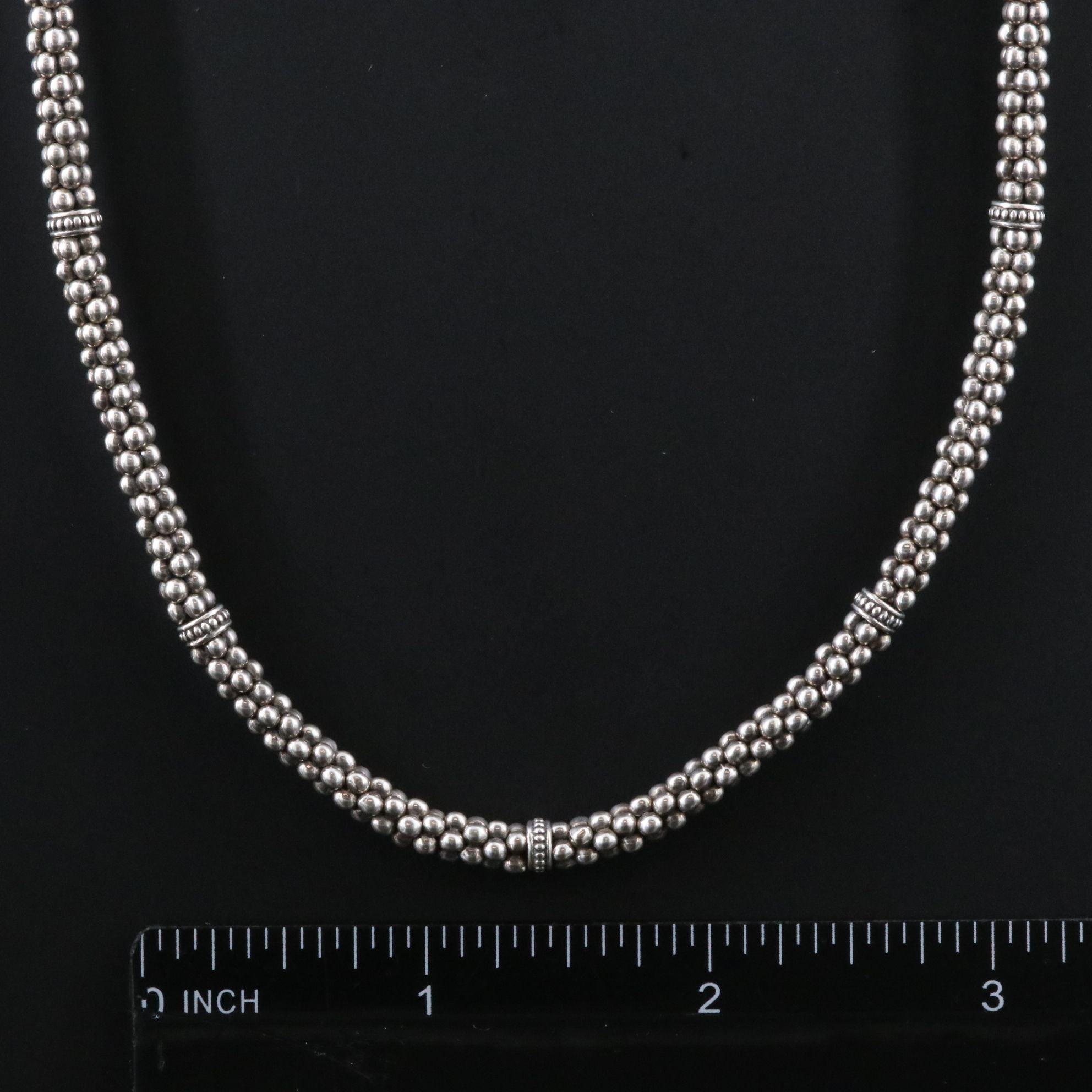 Lagos Signature Caviar Sterling Station Necklace