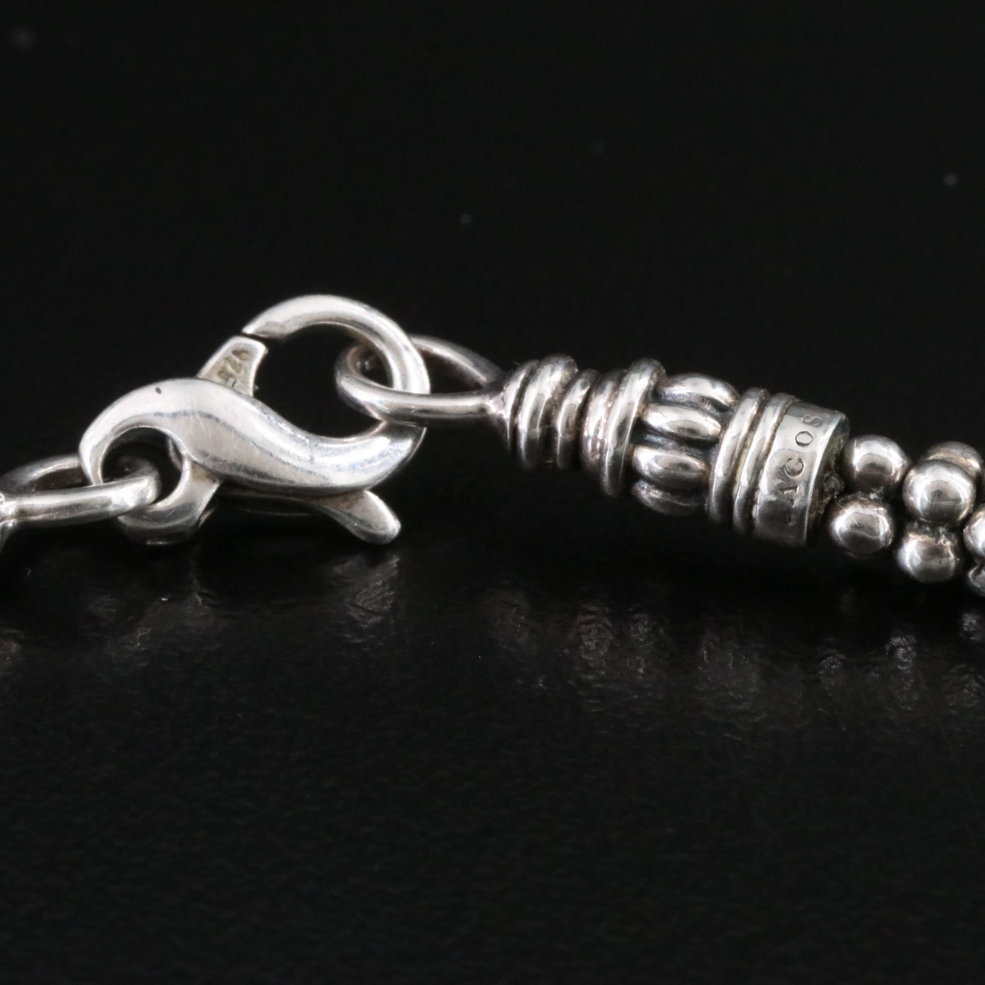 Lagos Signature Caviar Sterling Station Necklace