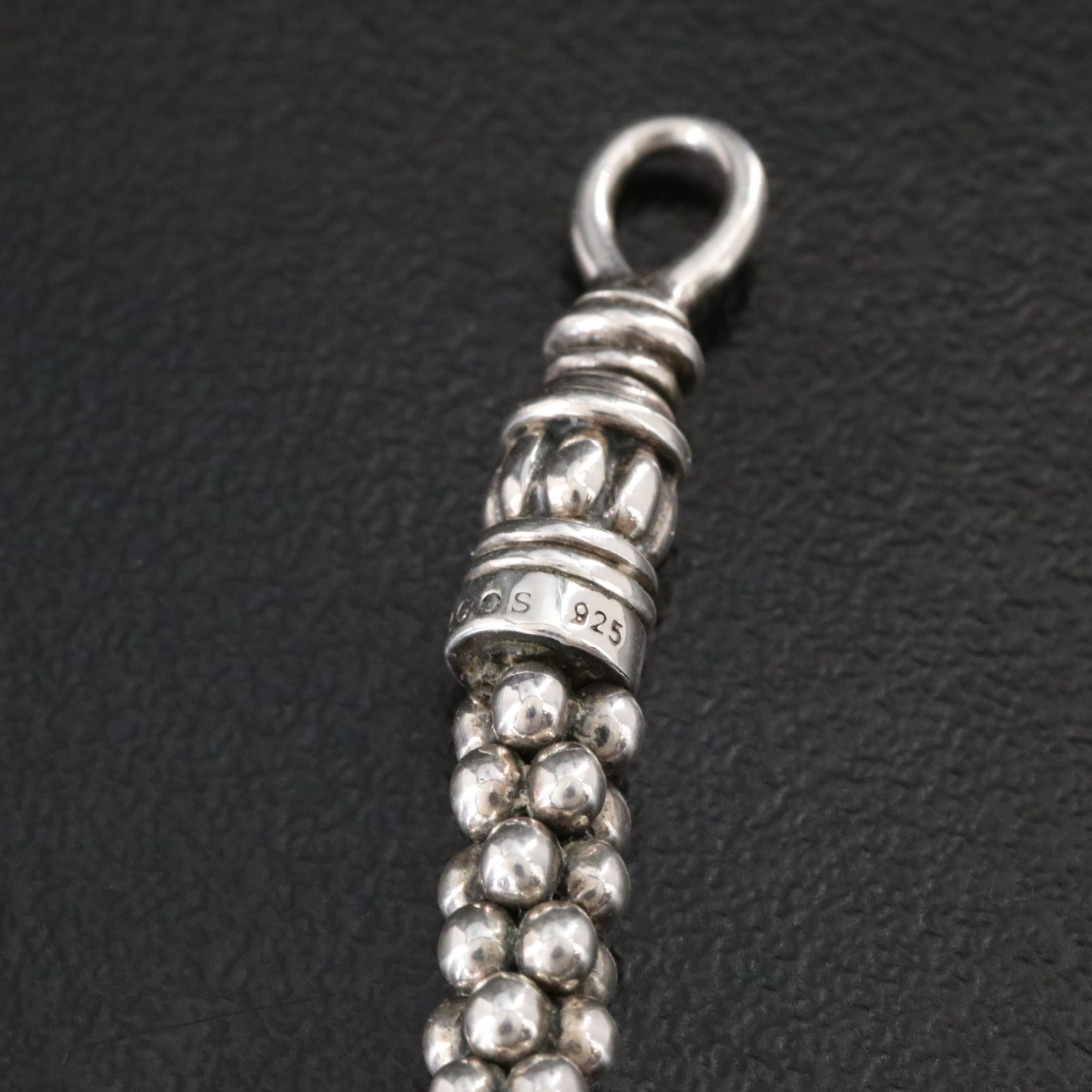 Lagos Signature Caviar Sterling Station Necklace