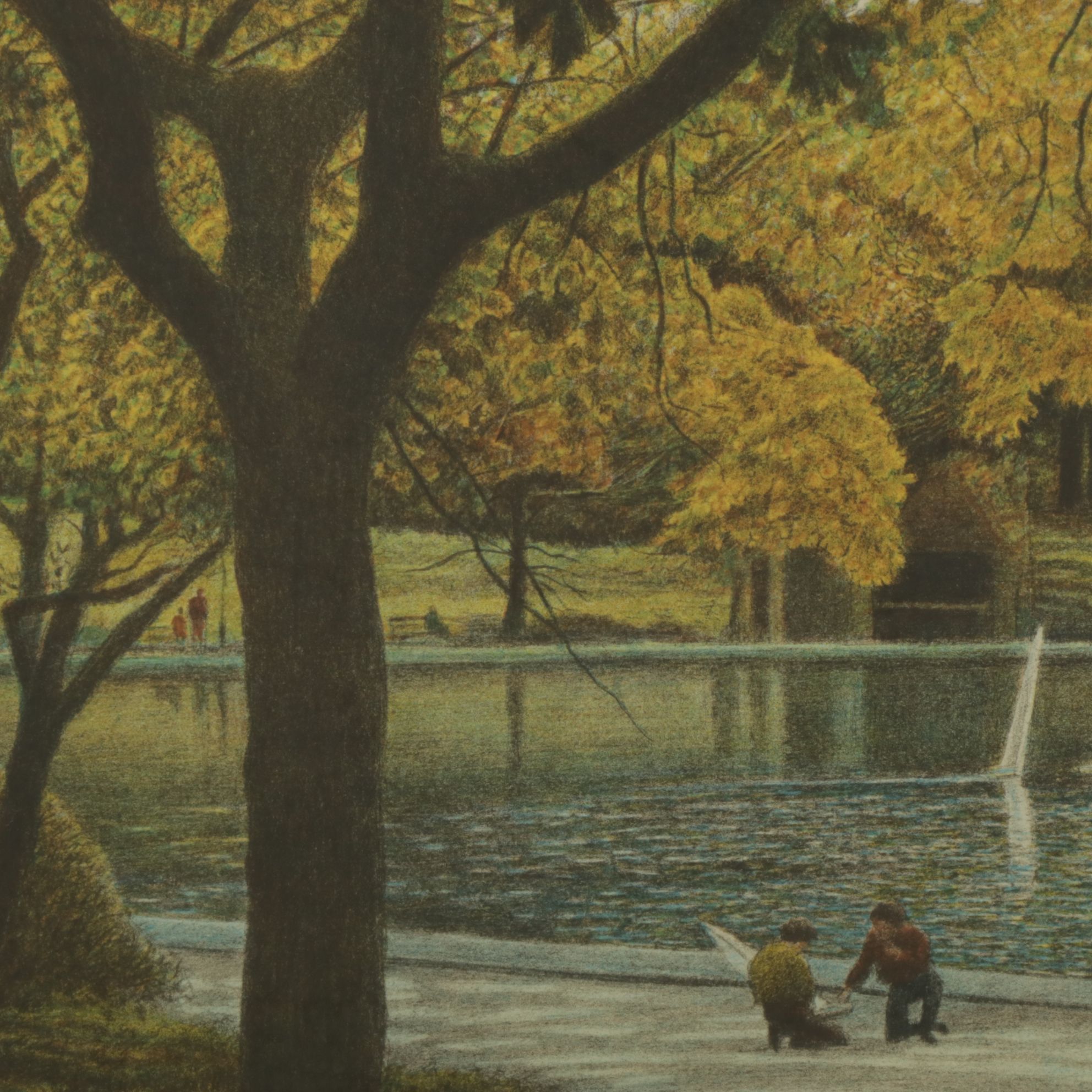 Harold Altman "Sailboats" Chromolithograph, Late 20th Century