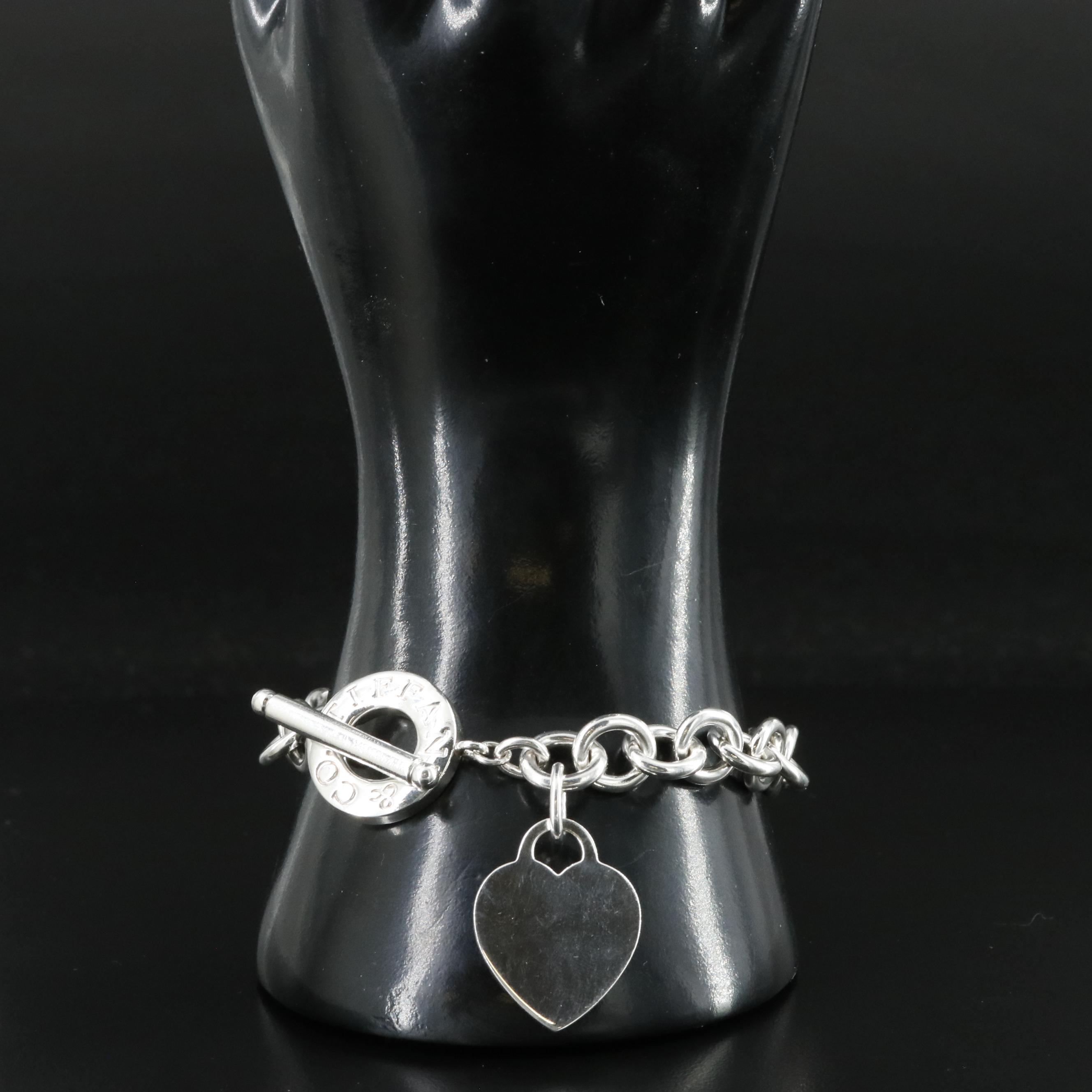 Tiffany & Co. Sterling Heart Tag Toggle Charm Bracelet