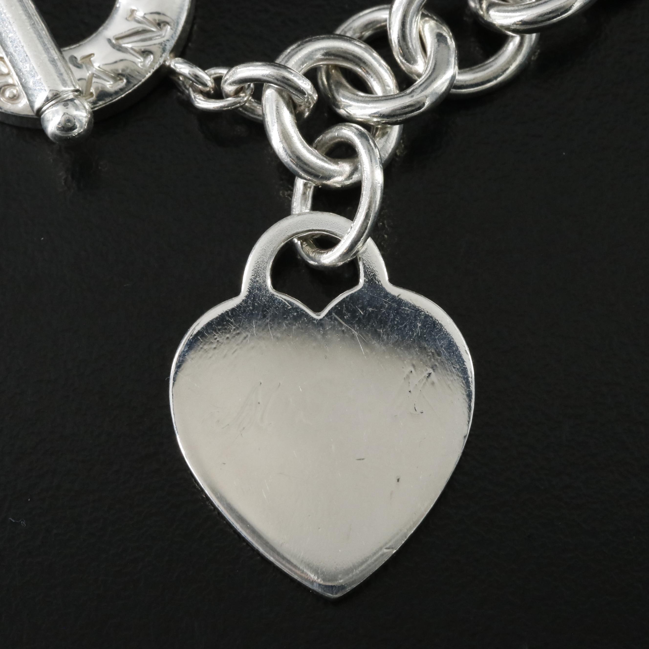 Tiffany & Co. Sterling Heart Tag Toggle Charm Bracelet