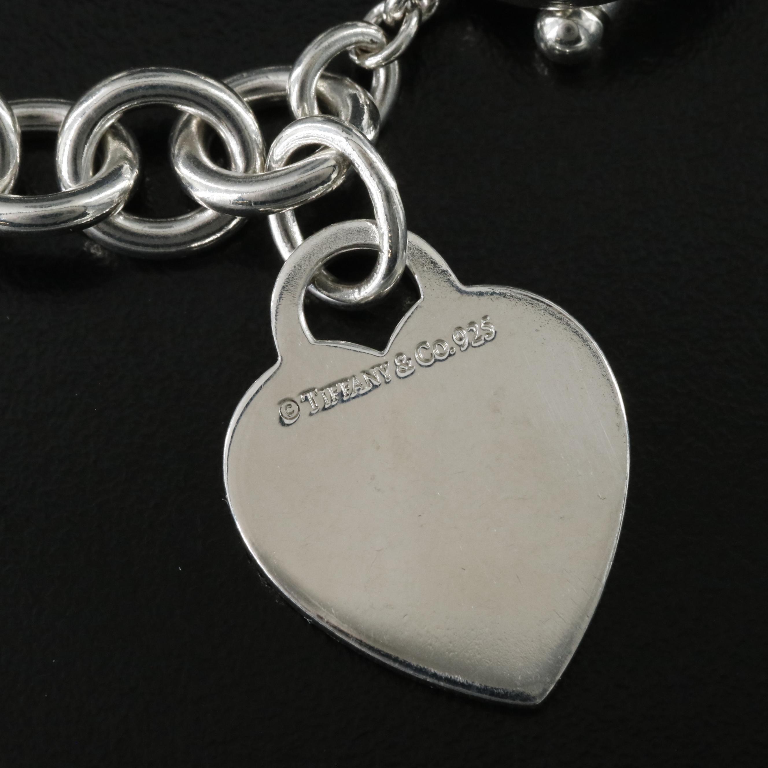 Tiffany & Co. Sterling Heart Tag Toggle Charm Bracelet