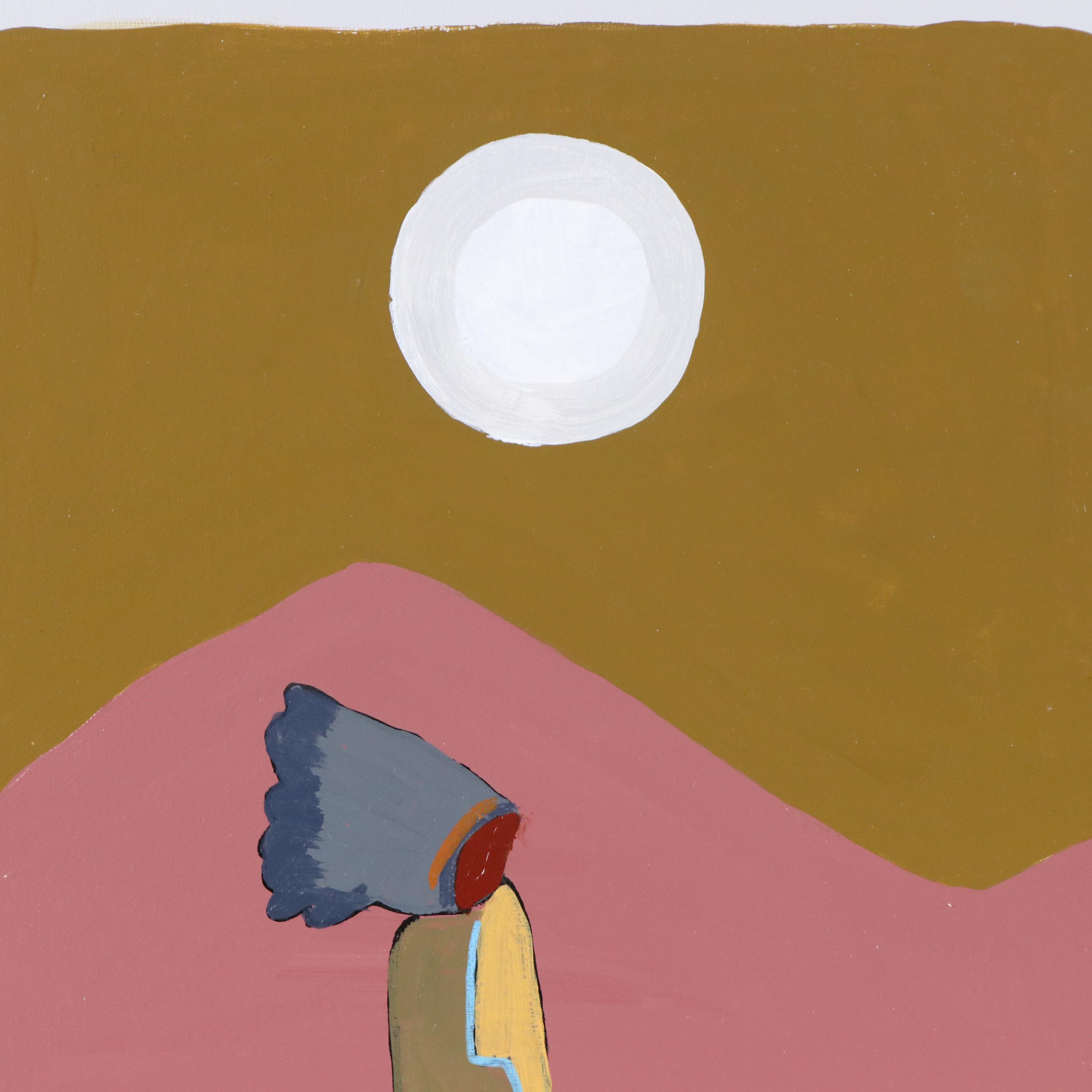 Joshua Ramsey Stylized Southwestern Acrylic Painting "Desert Wanderer," 2025