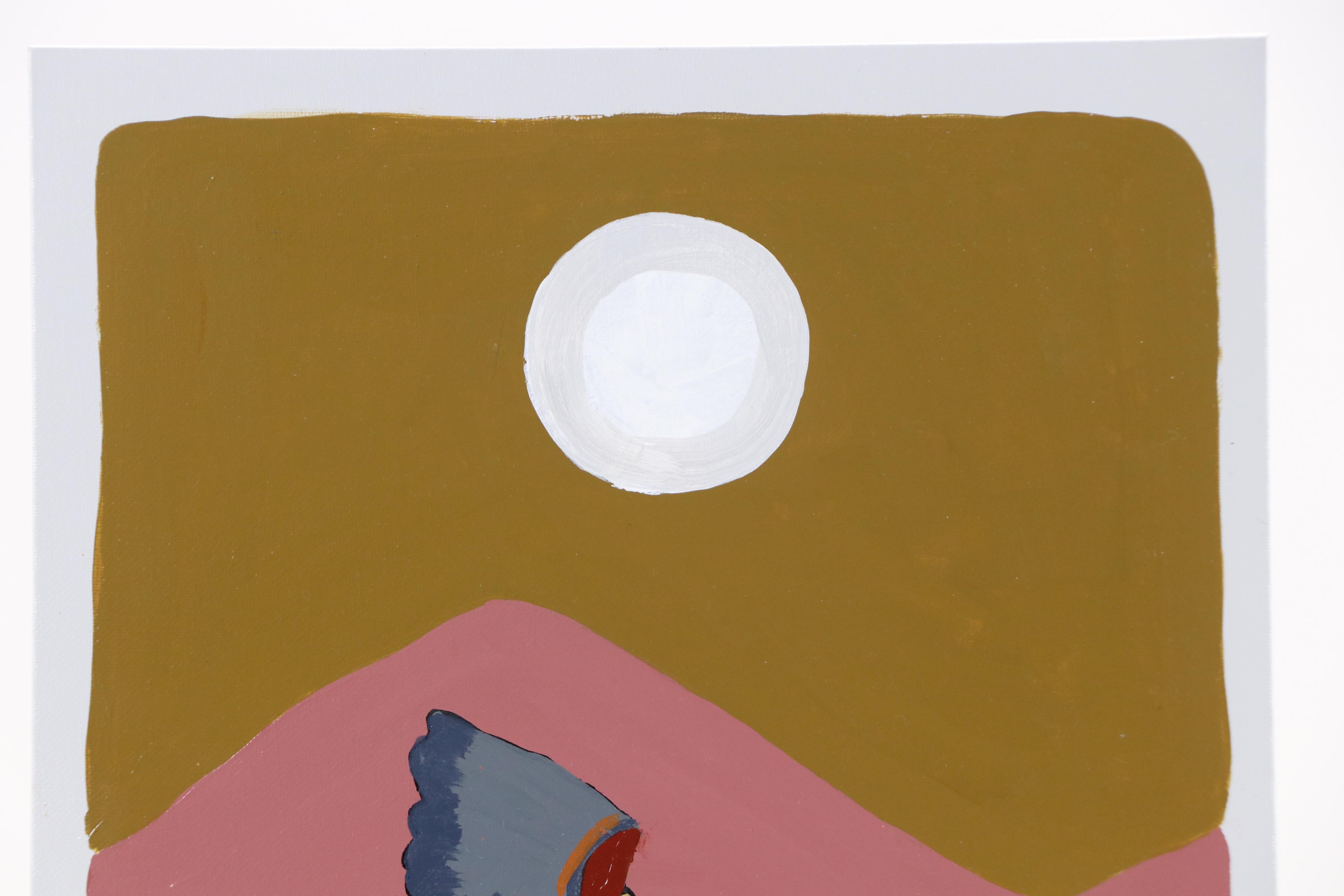 Joshua Ramsey Stylized Southwestern Acrylic Painting "Desert Wanderer," 2025