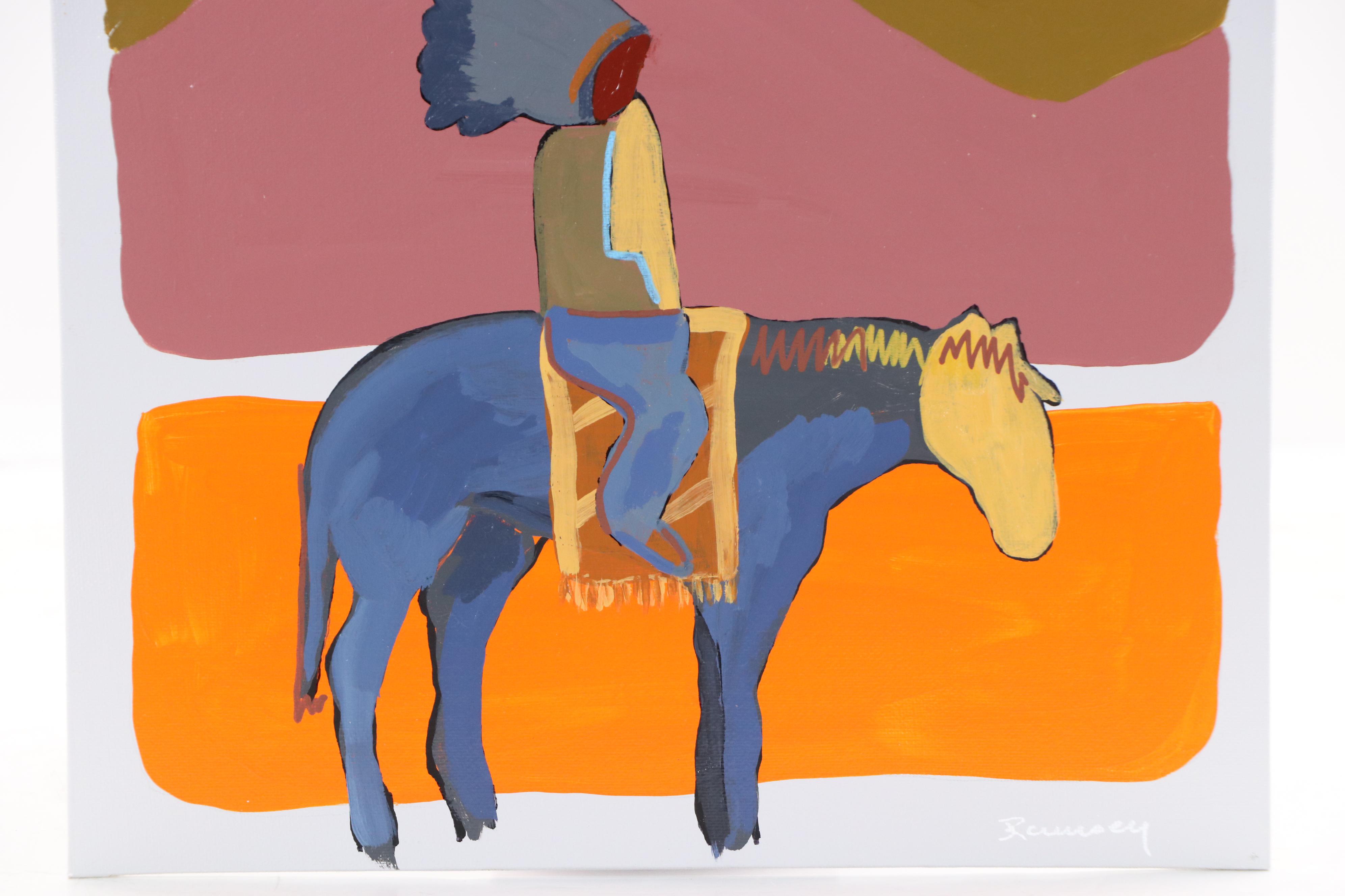 Joshua Ramsey Stylized Southwestern Acrylic Painting "Desert Wanderer," 2025