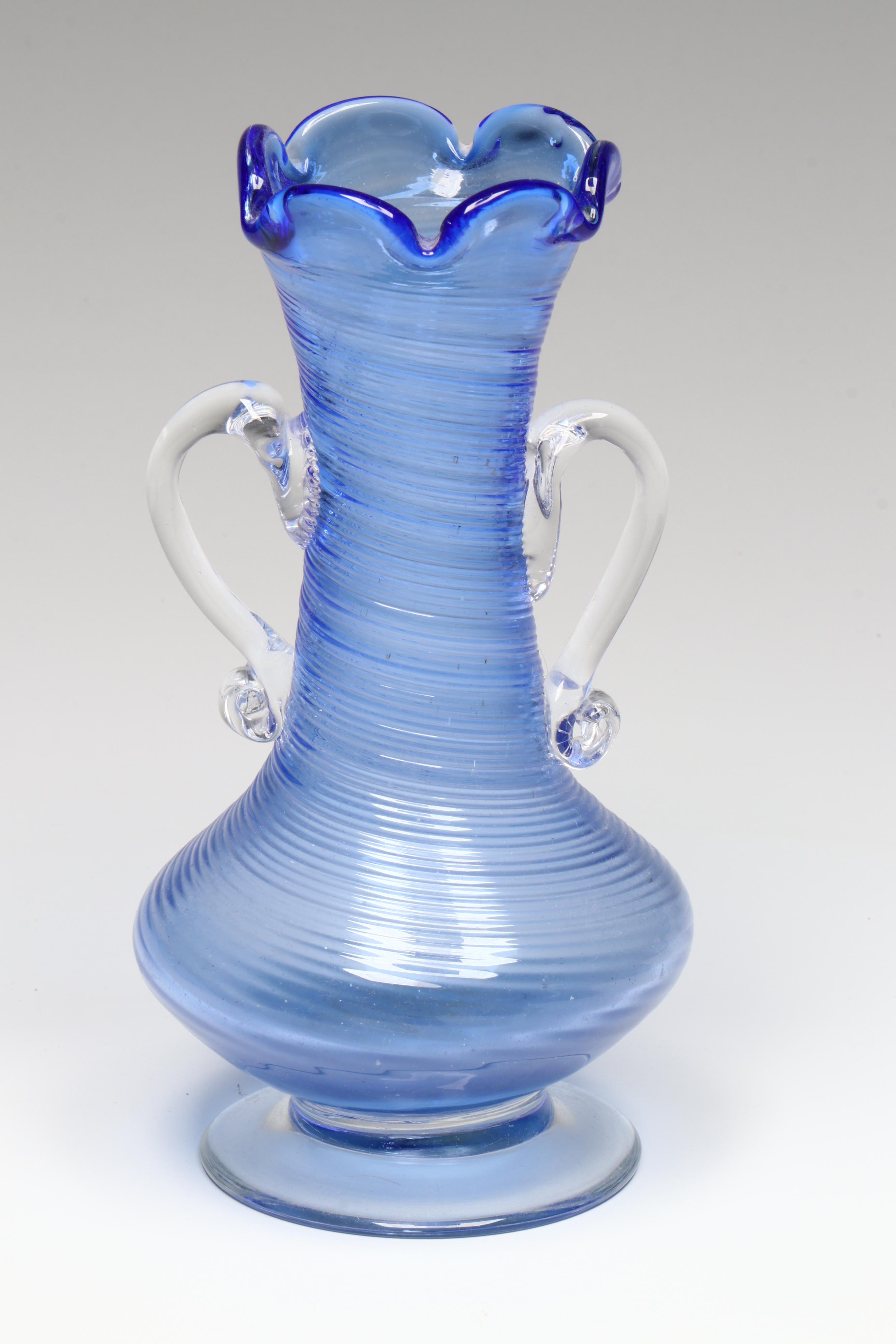 Studio Art Glass Vase, Confetti Glass Pillar Candle Holders, Console Bowl