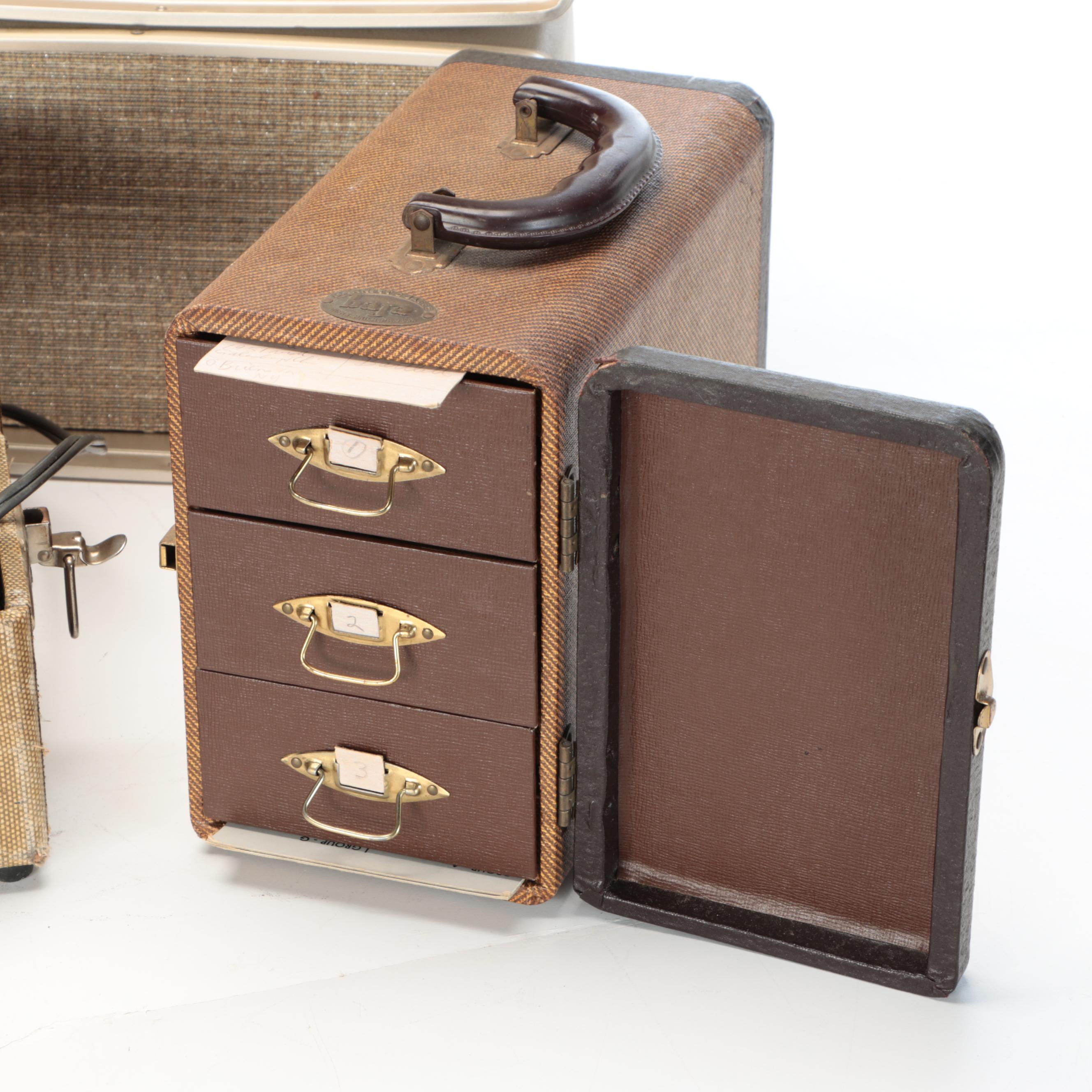 Argus 200 Slide Projector in Portable Case with Slides, 1950s