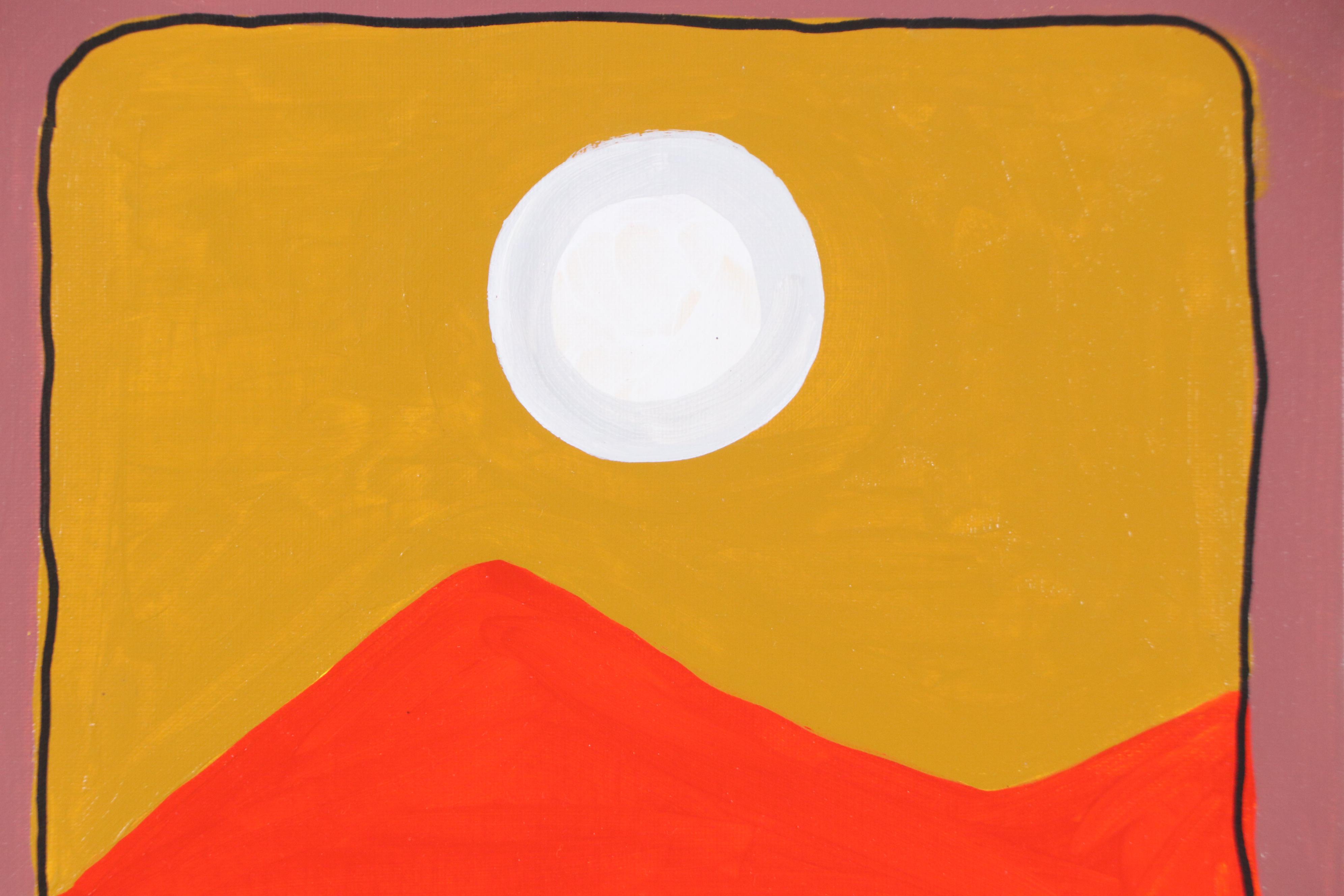 Joshua Ramsey Stylized Southwestern Acrylic Painting "Wandering Bison," 2025