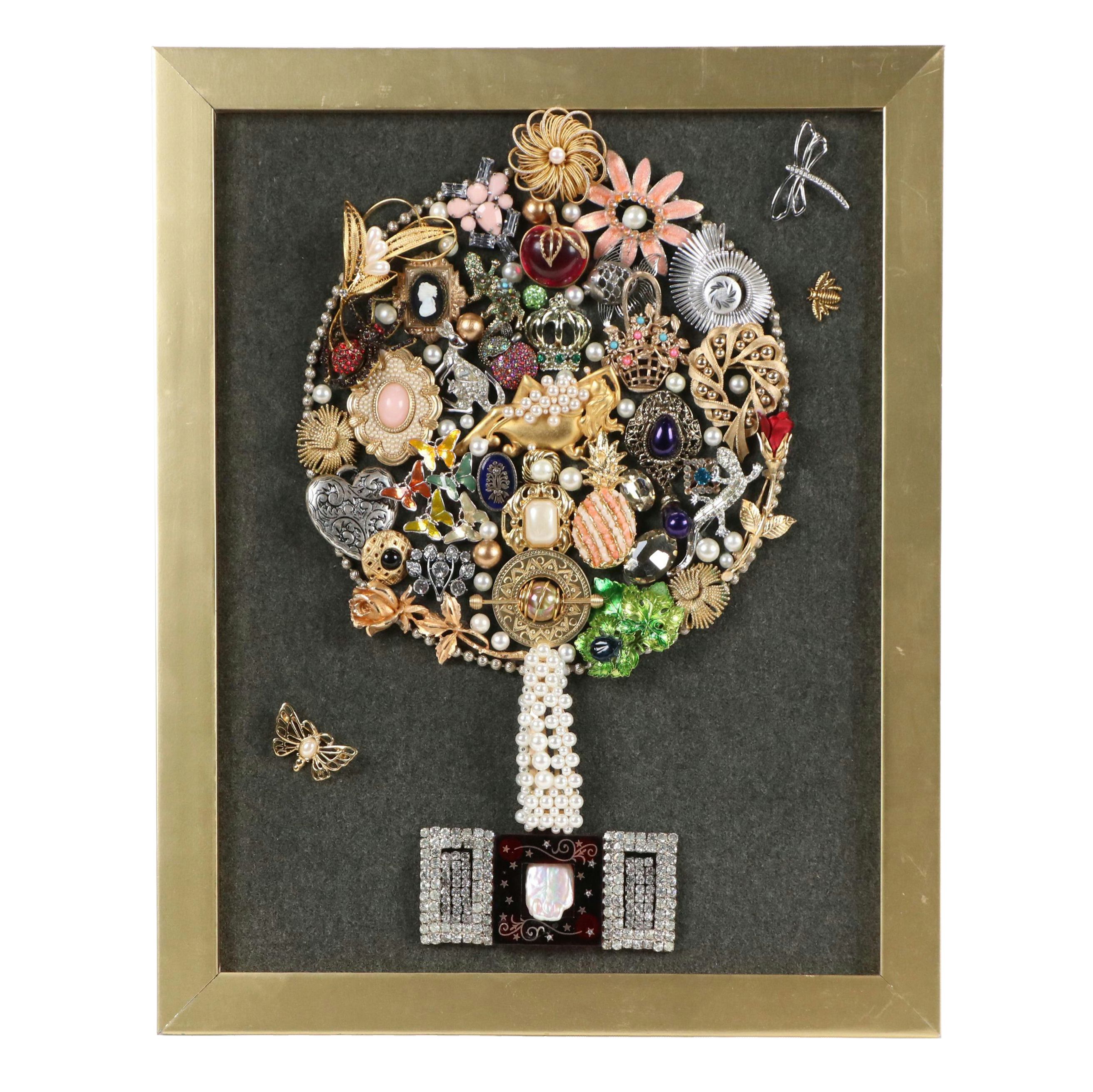 Karen Pagán Jewelry Art Collage of Tree, 2024