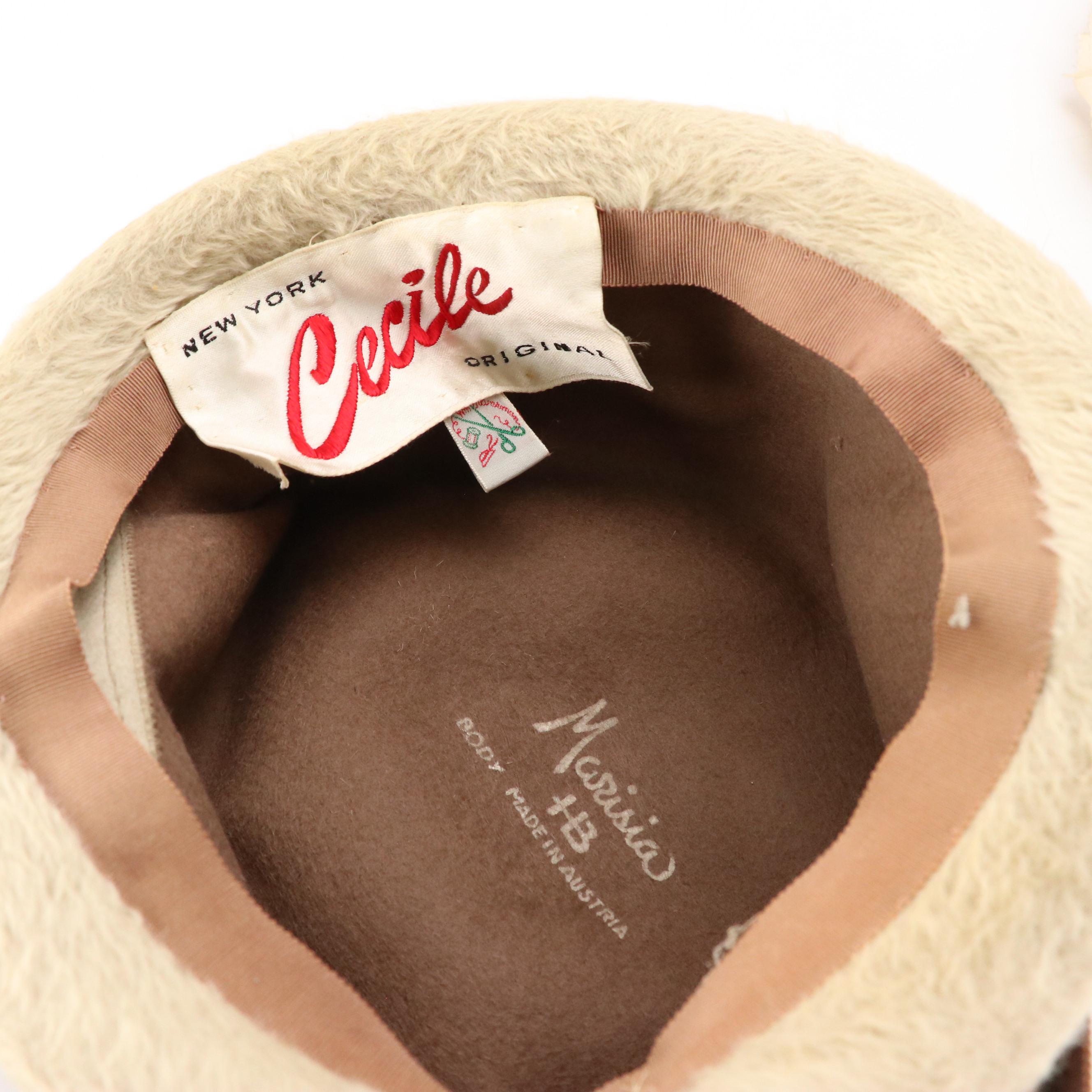 Vintage Hats Featuring Peck & Peck, The Mad Hatter, and Cecile Original