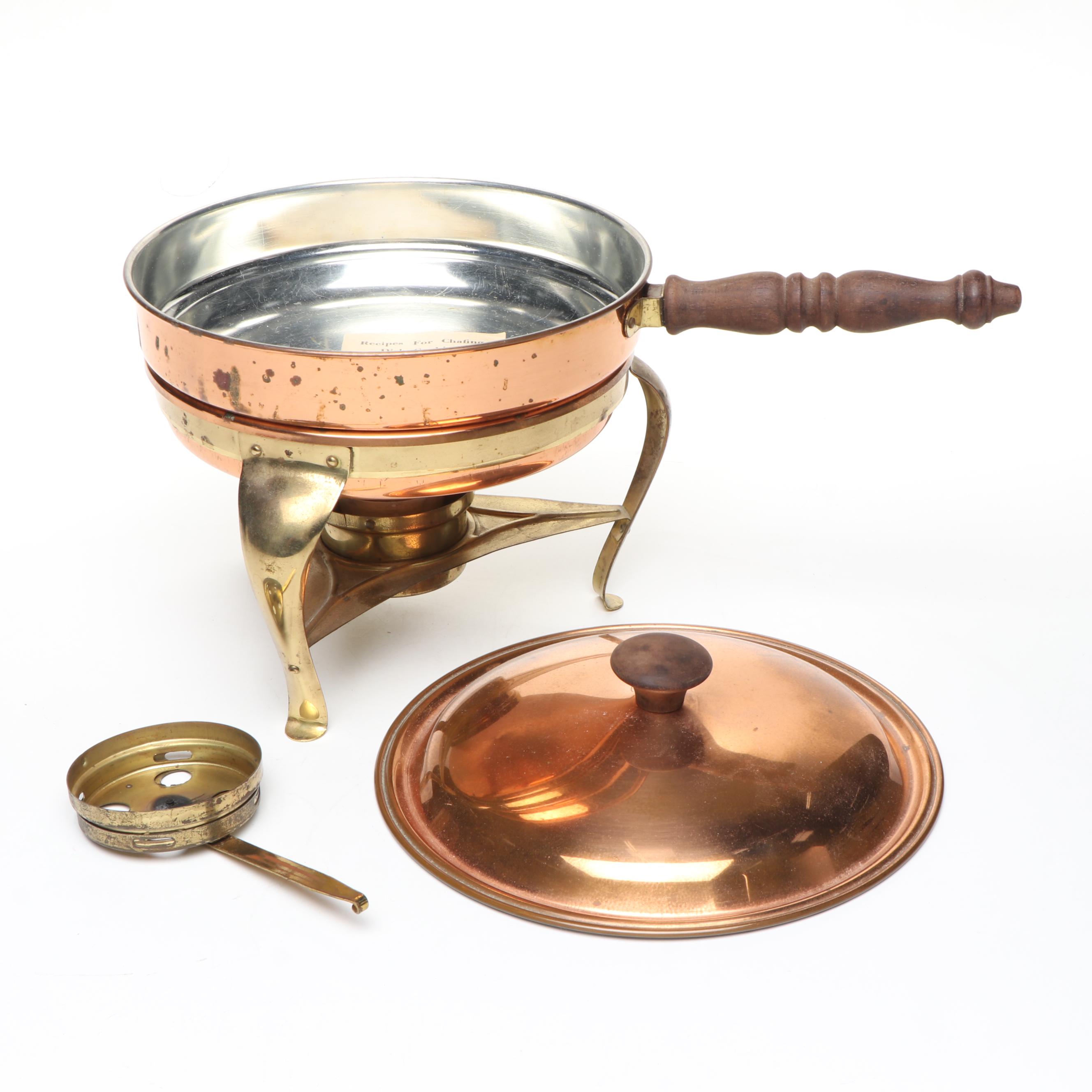 Copper Chafing Dish with Brass Stand and other Vintage Kitchen Appliances