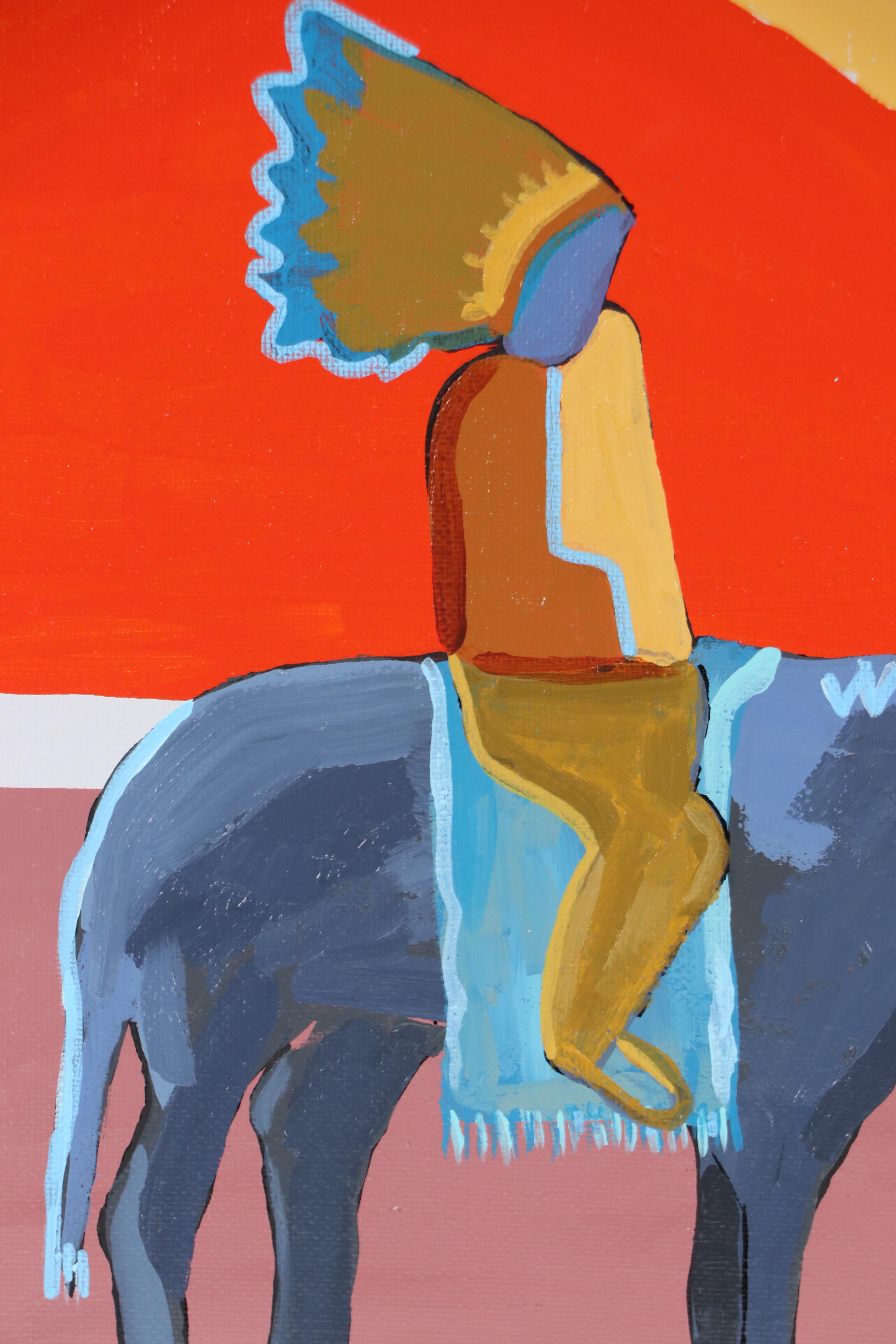 Joshua Ramsey Stylized Southwestern Acrylic Painting "Desert Wanderer II," 2025