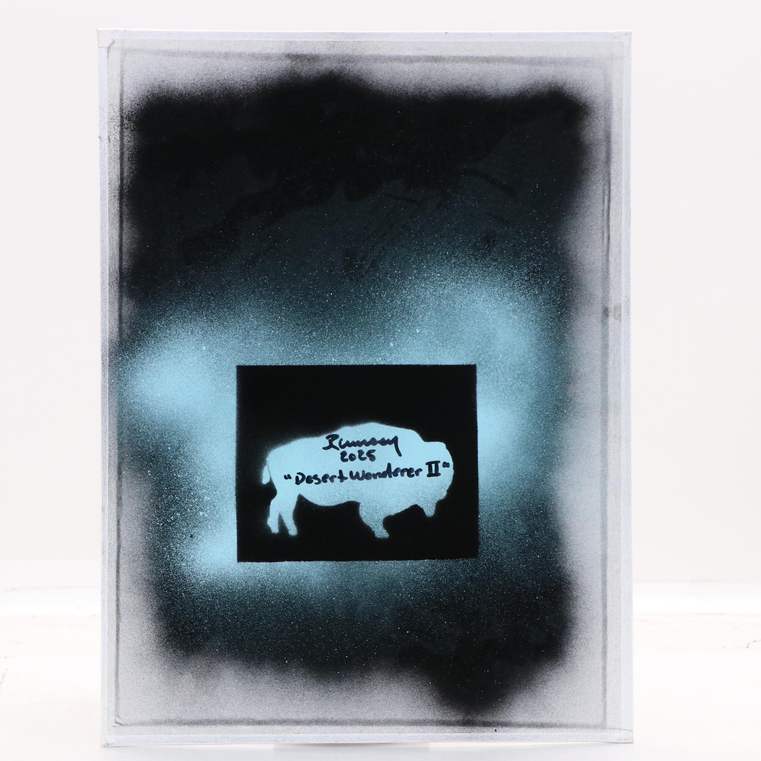 Joshua Ramsey Stylized Southwestern Acrylic Painting "Desert Wanderer II," 2025