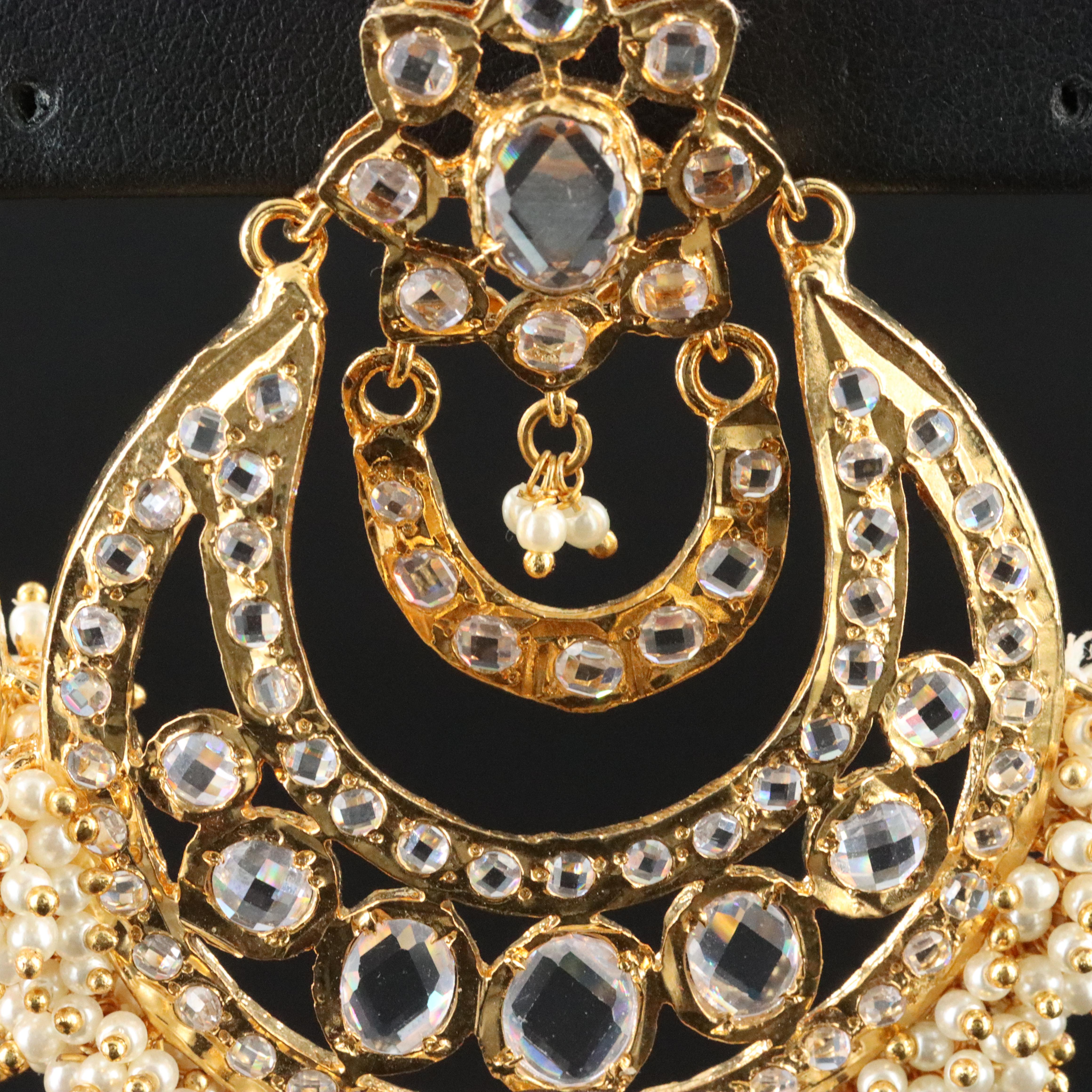 Jhumka Earrings with Faux Pearls