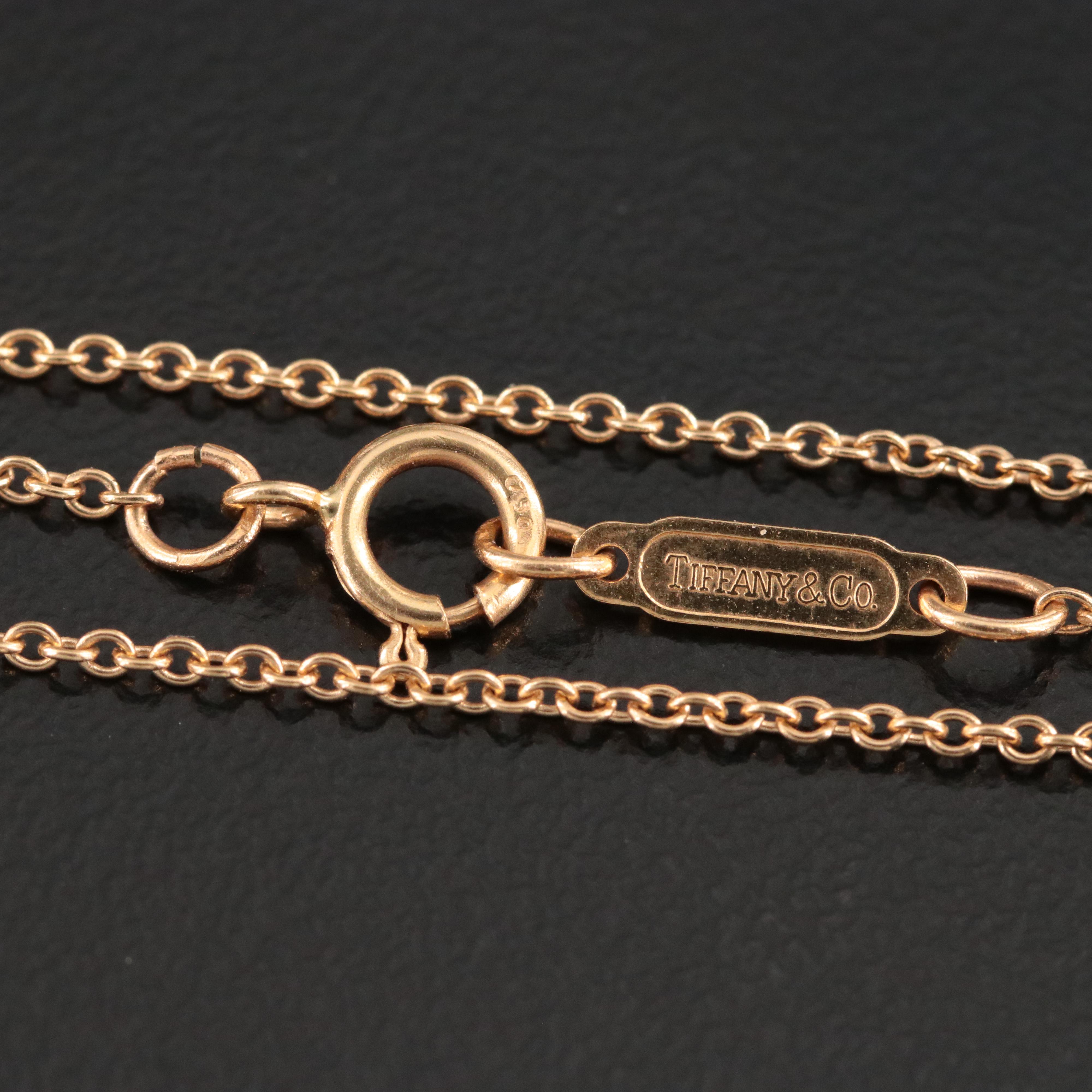 Tiffany & Co. 18K Ribbon Bow Heart Necklace