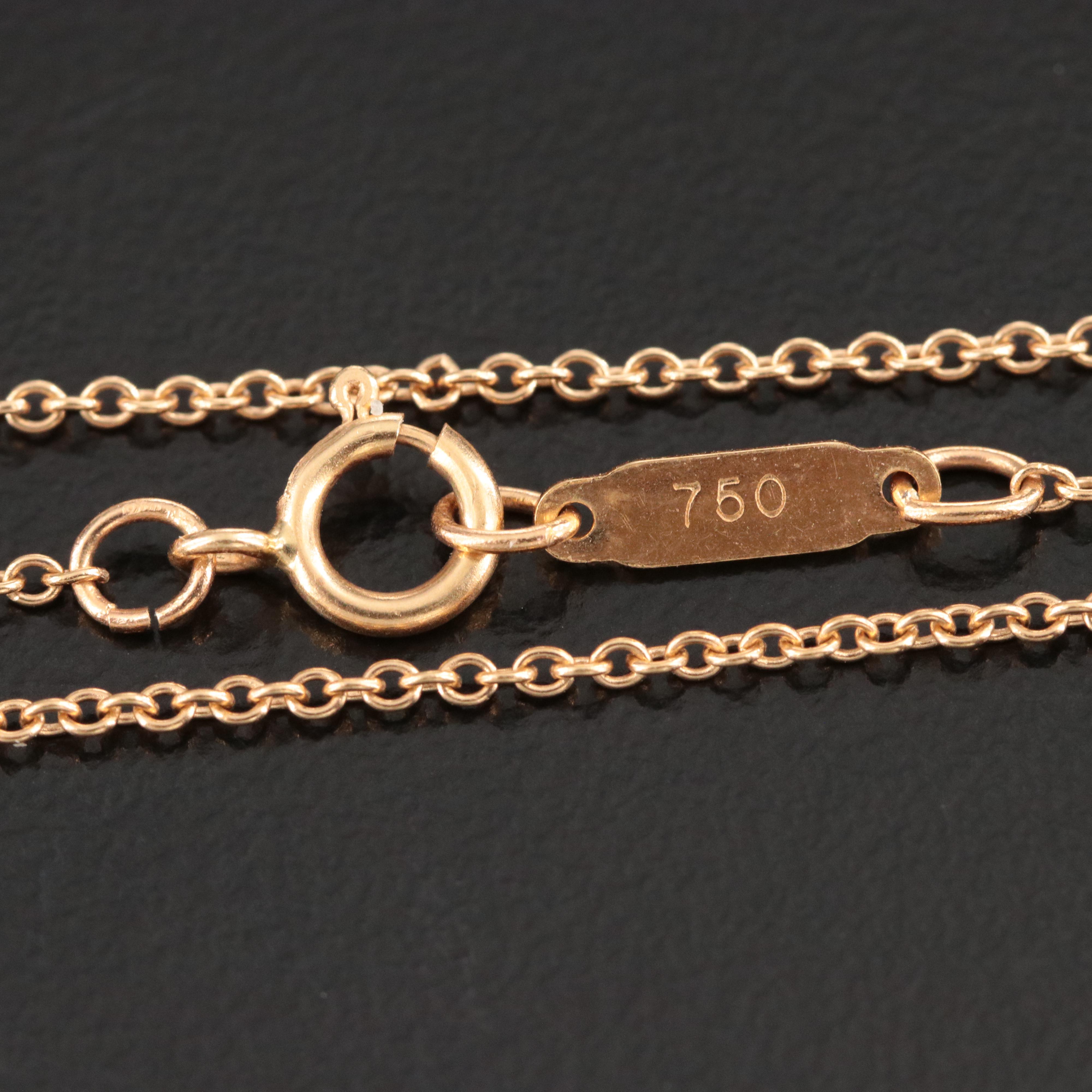 Tiffany & Co. 18K Ribbon Bow Heart Necklace