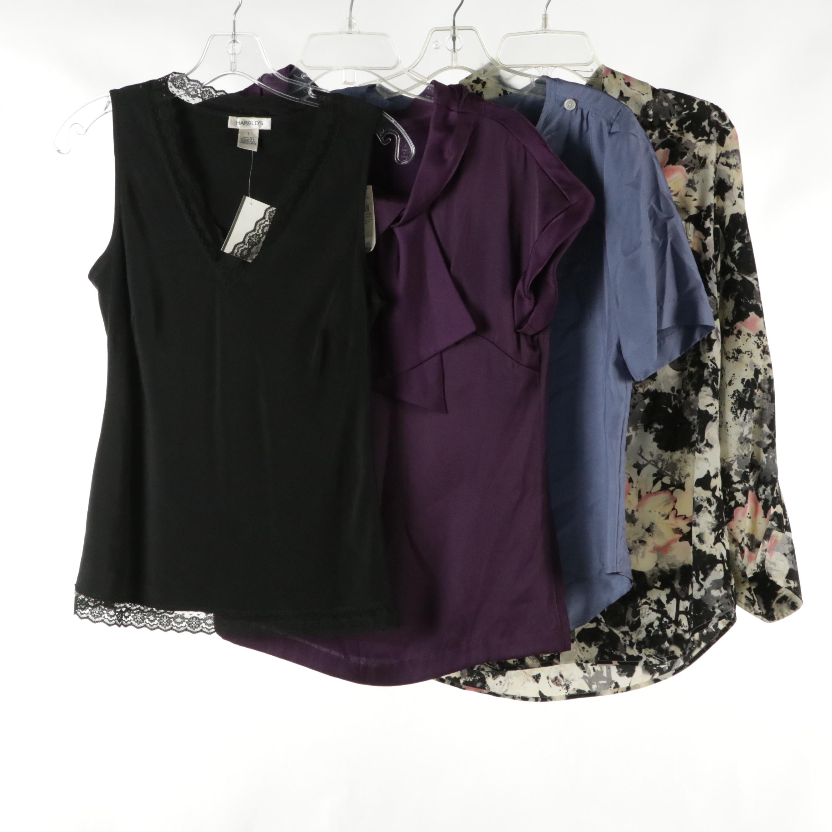 Harold's Lace-Trimmed Silk Tank, Talbots and Ann Taylor Blouses, With Tags