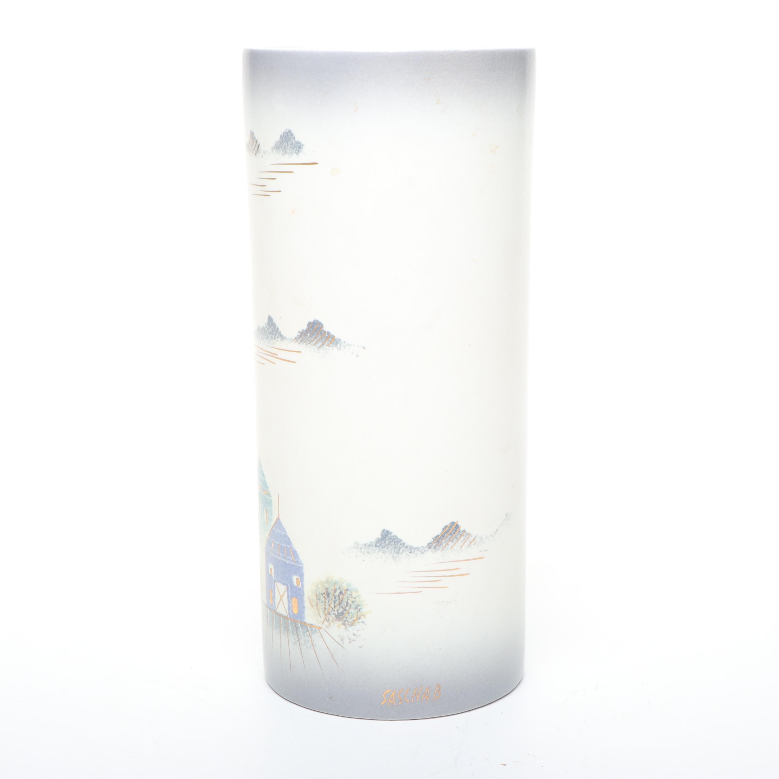 Sascha Brastoff Pottery Hand-Painted Ceramic Vase, Mid to Late 20th Century