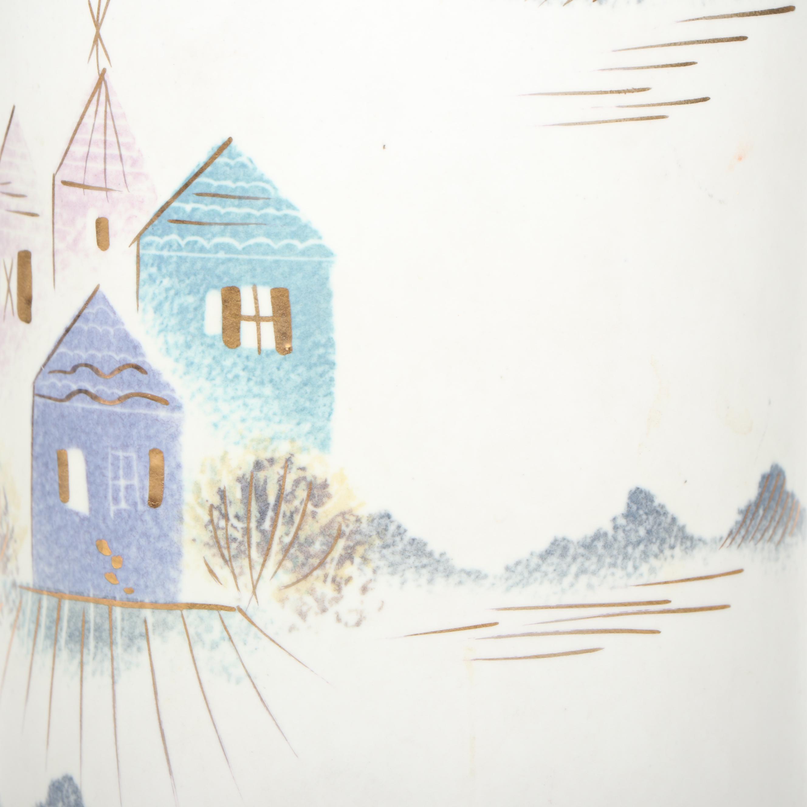 Sascha Brastoff Pottery Hand-Painted Ceramic Vase, Mid to Late 20th Century