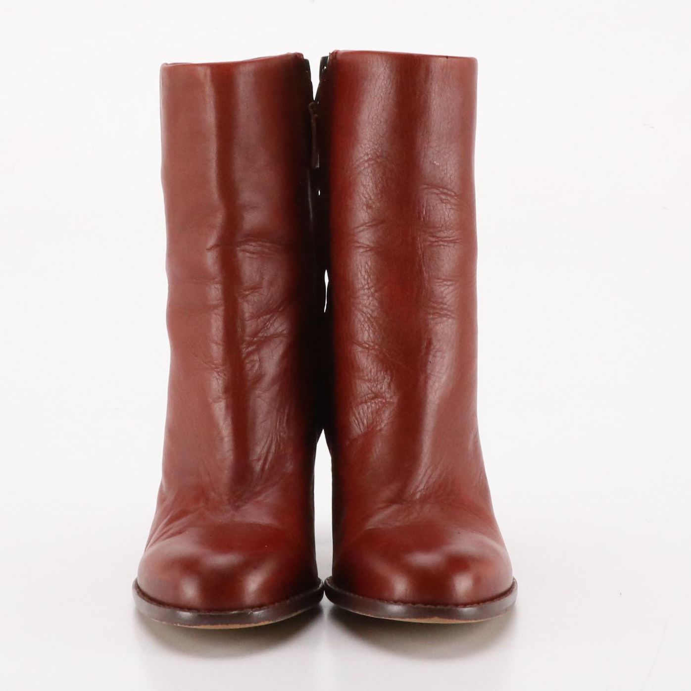 Sam Edelman Heeled Ankle Boots in Mahogany Brown Leather