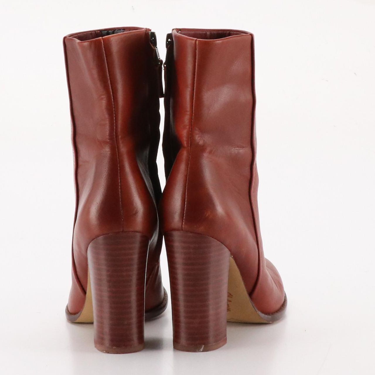 Sam Edelman Heeled Ankle Boots in Mahogany Brown Leather
