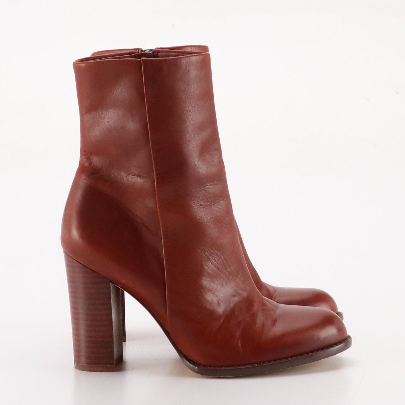 Sam Edelman Heeled Ankle Boots in Mahogany Brown Leather
