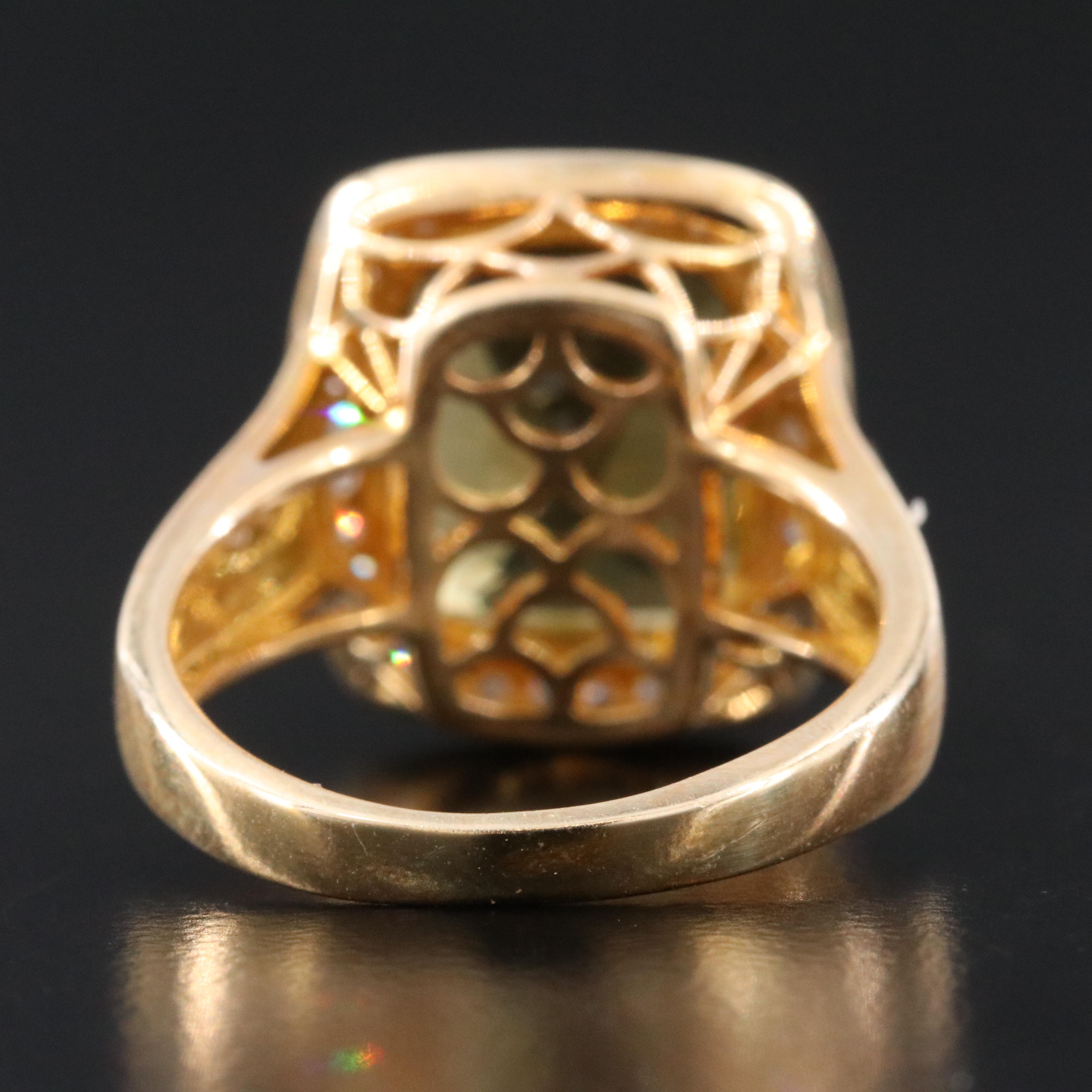 14K Citrine and Diamond Ring