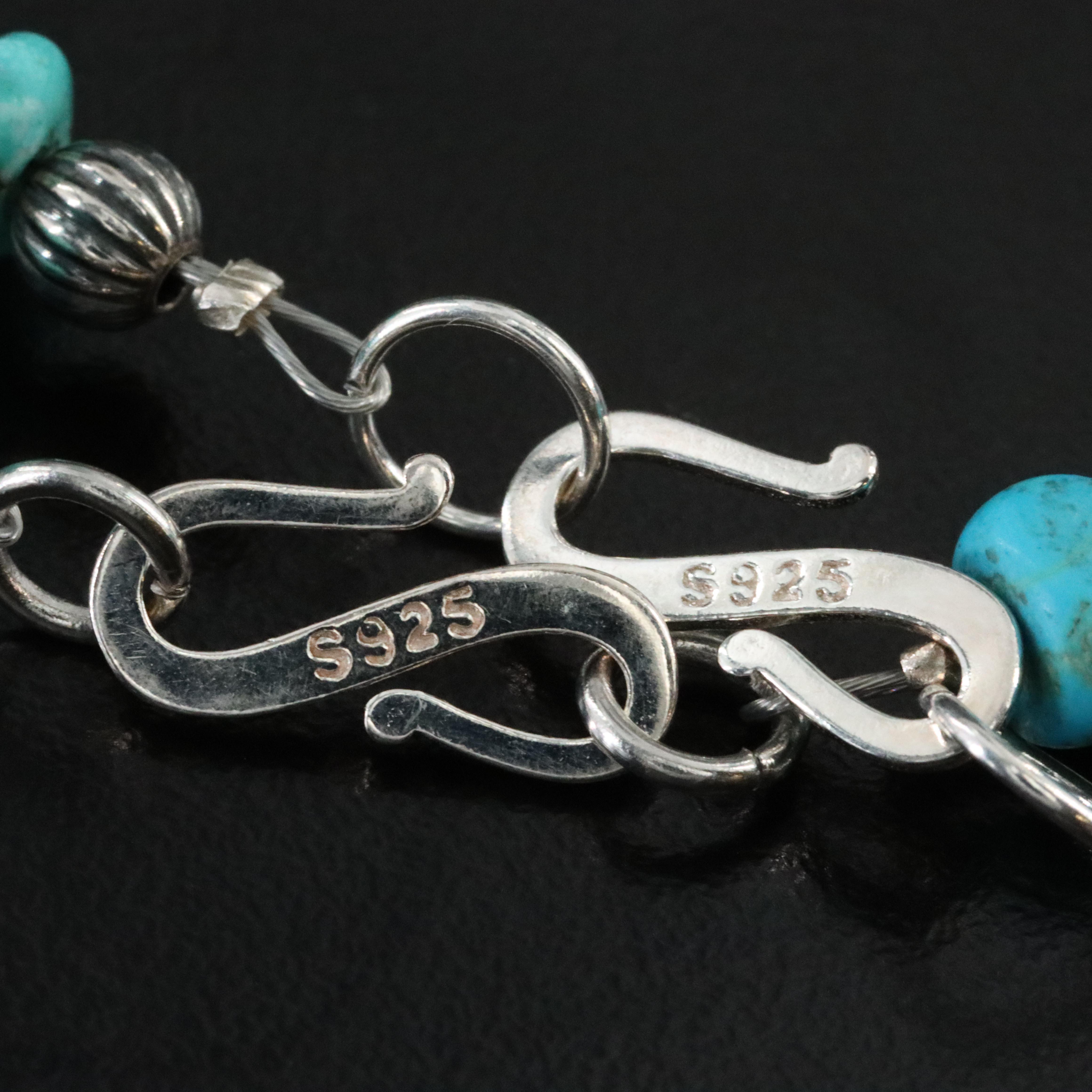 Coral and Turquoise Featured in Necklaces with Sterling Clasps and Pendant