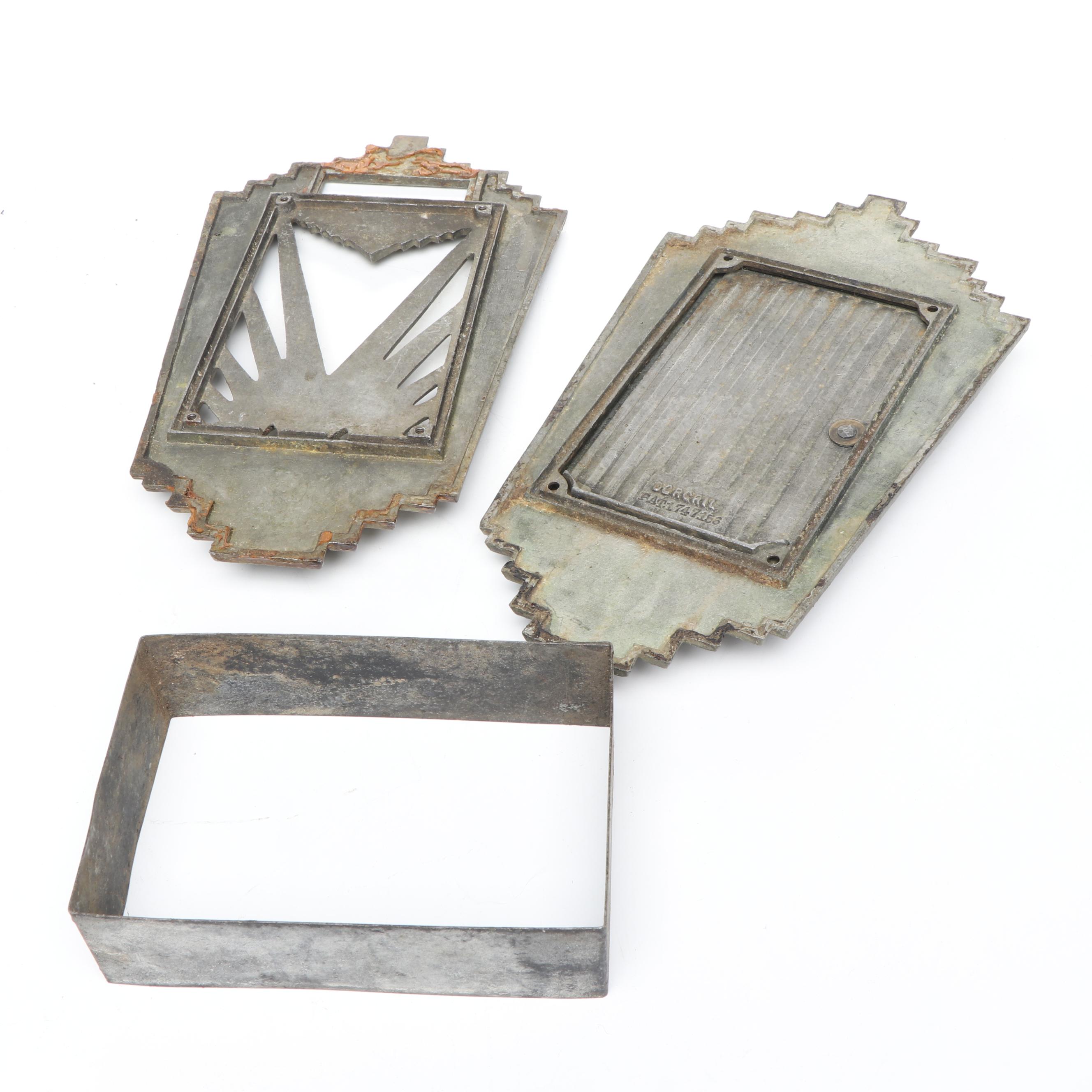 Dorgril Art Deco Cast Metal Door Peephole, 1930s