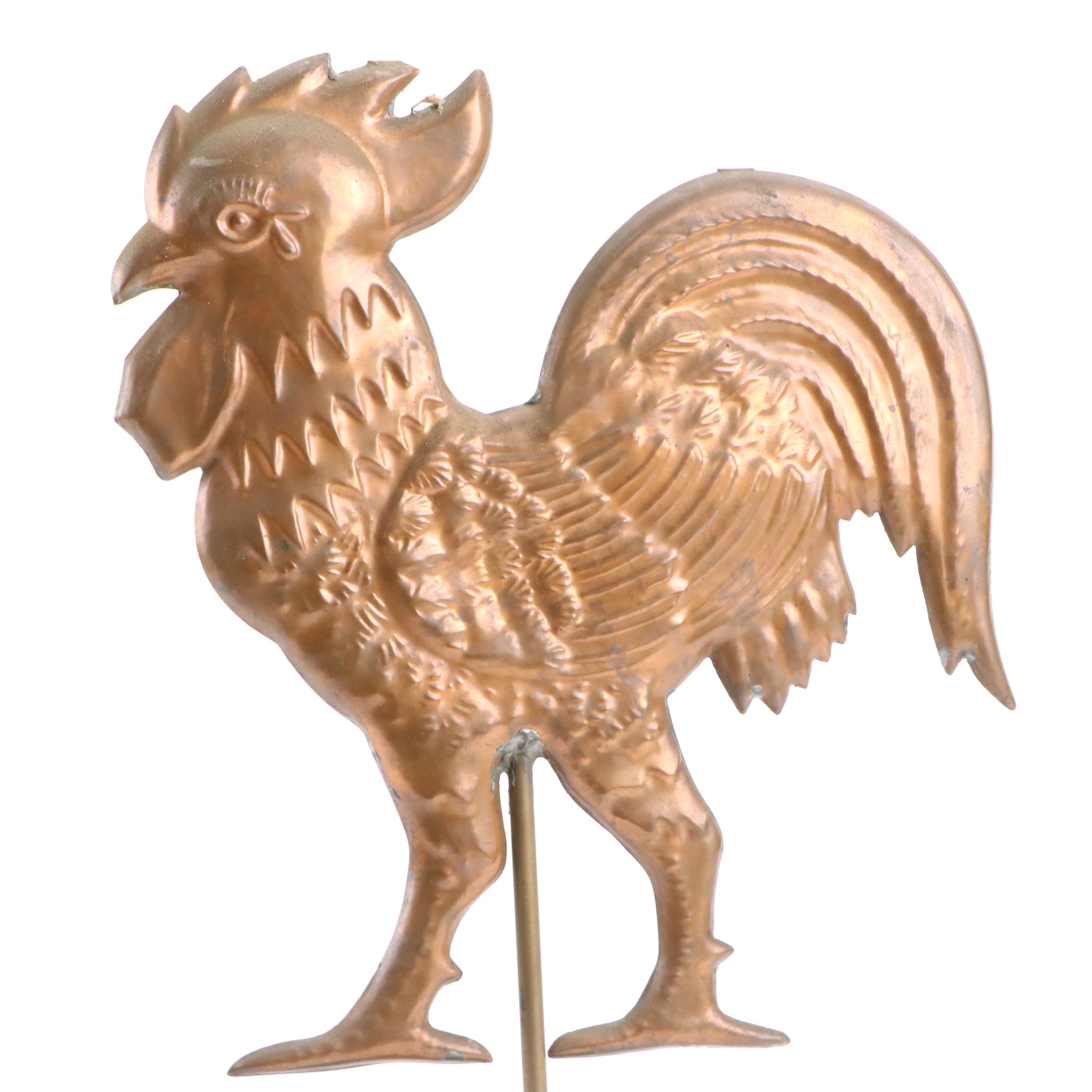 Classic Rooster Copper Finish Table Top Weathervane