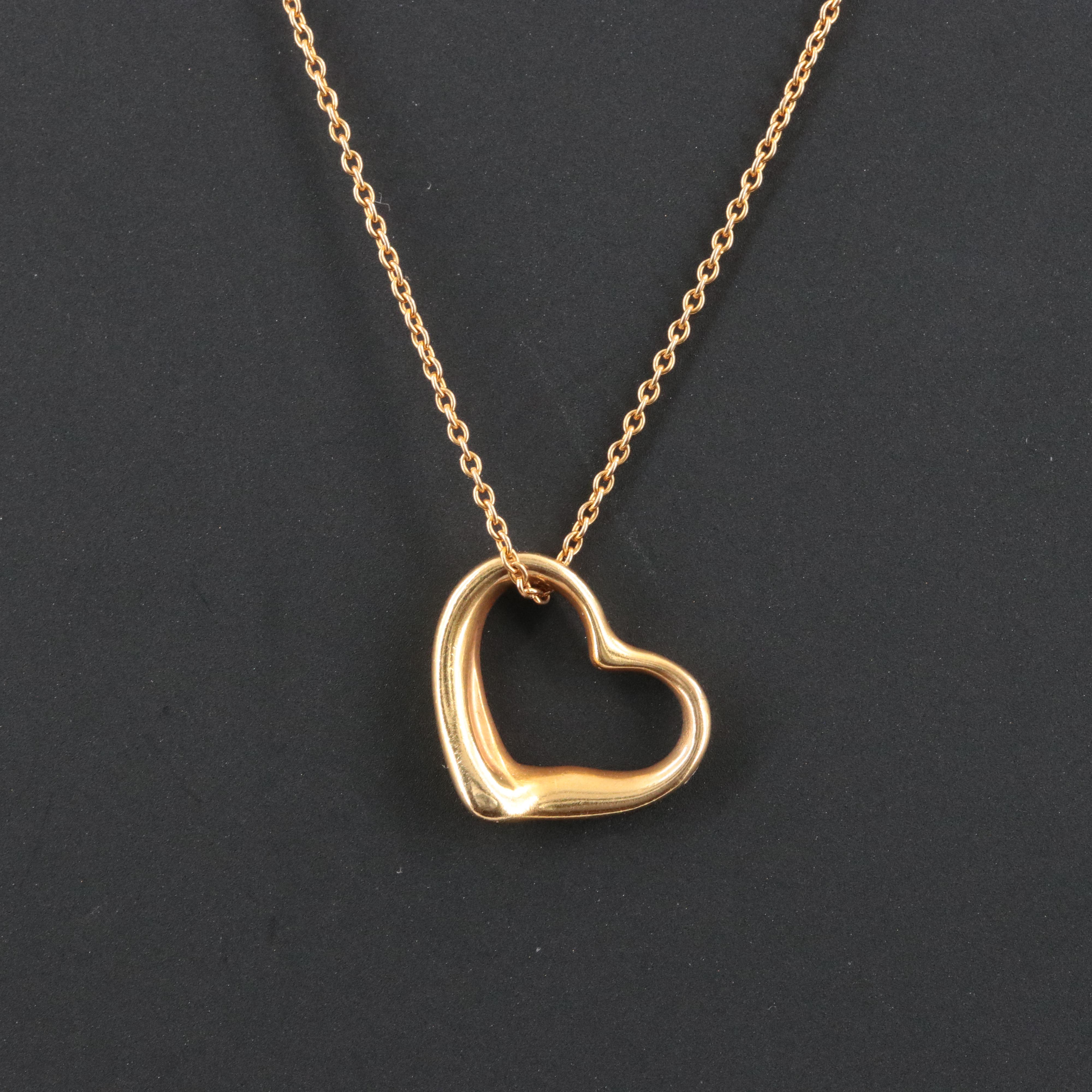 Elsa Peretti for Tiffany & Co. Open Heart 18K Pendant Necklace