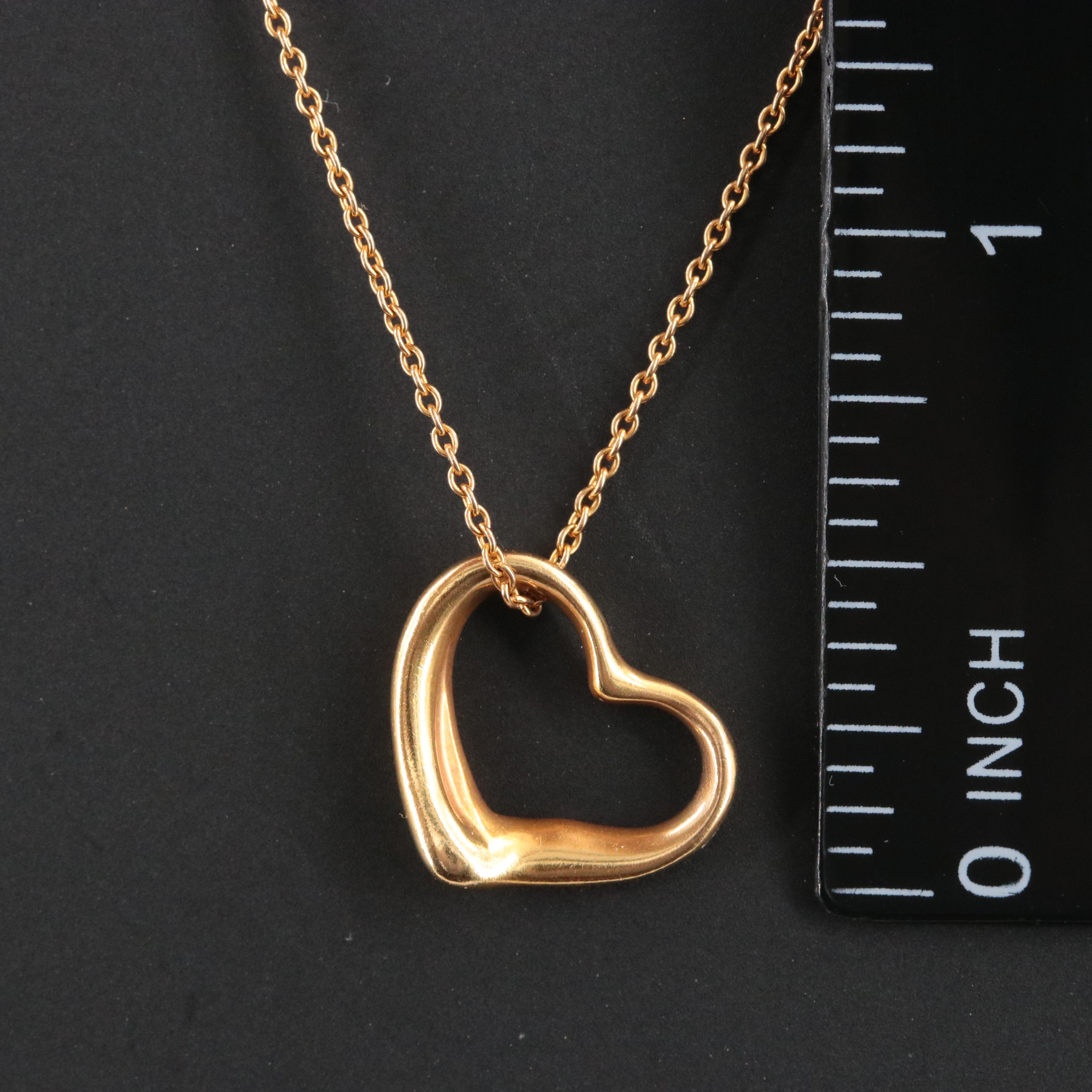 Elsa Peretti for Tiffany & Co. Open Heart 18K Pendant Necklace