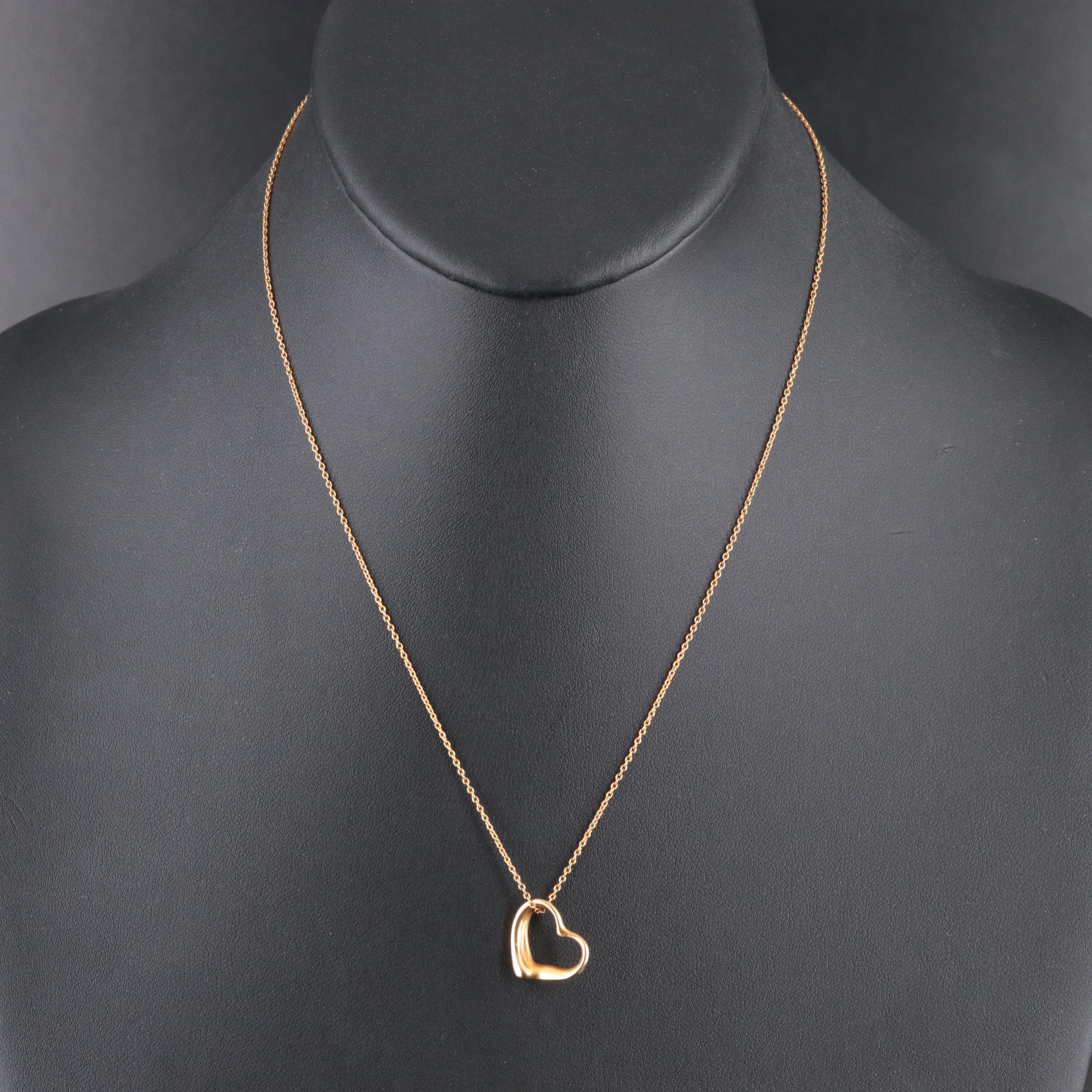 Elsa Peretti for Tiffany & Co. Open Heart 18K Pendant Necklace