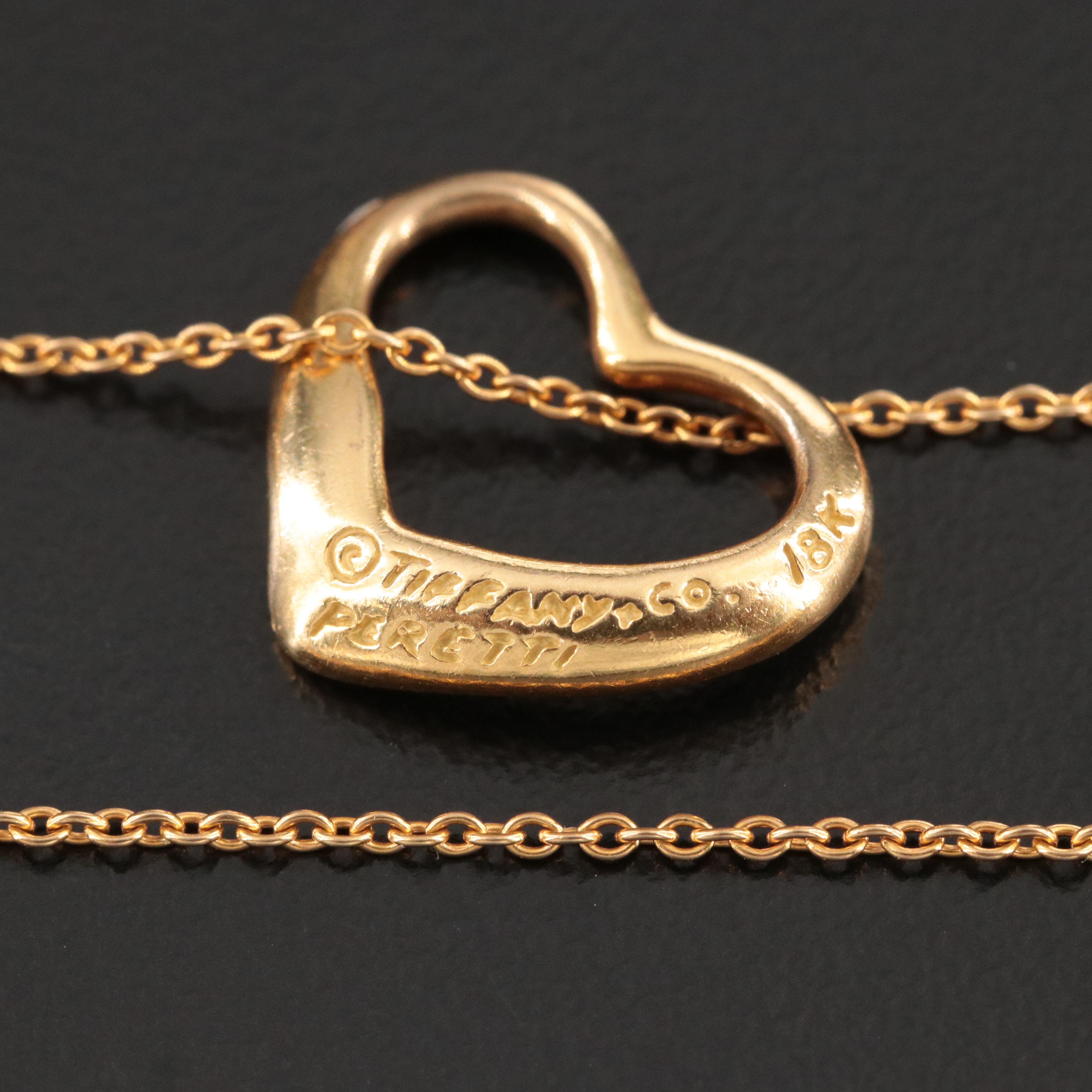Elsa Peretti for Tiffany & Co. Open Heart 18K Pendant Necklace