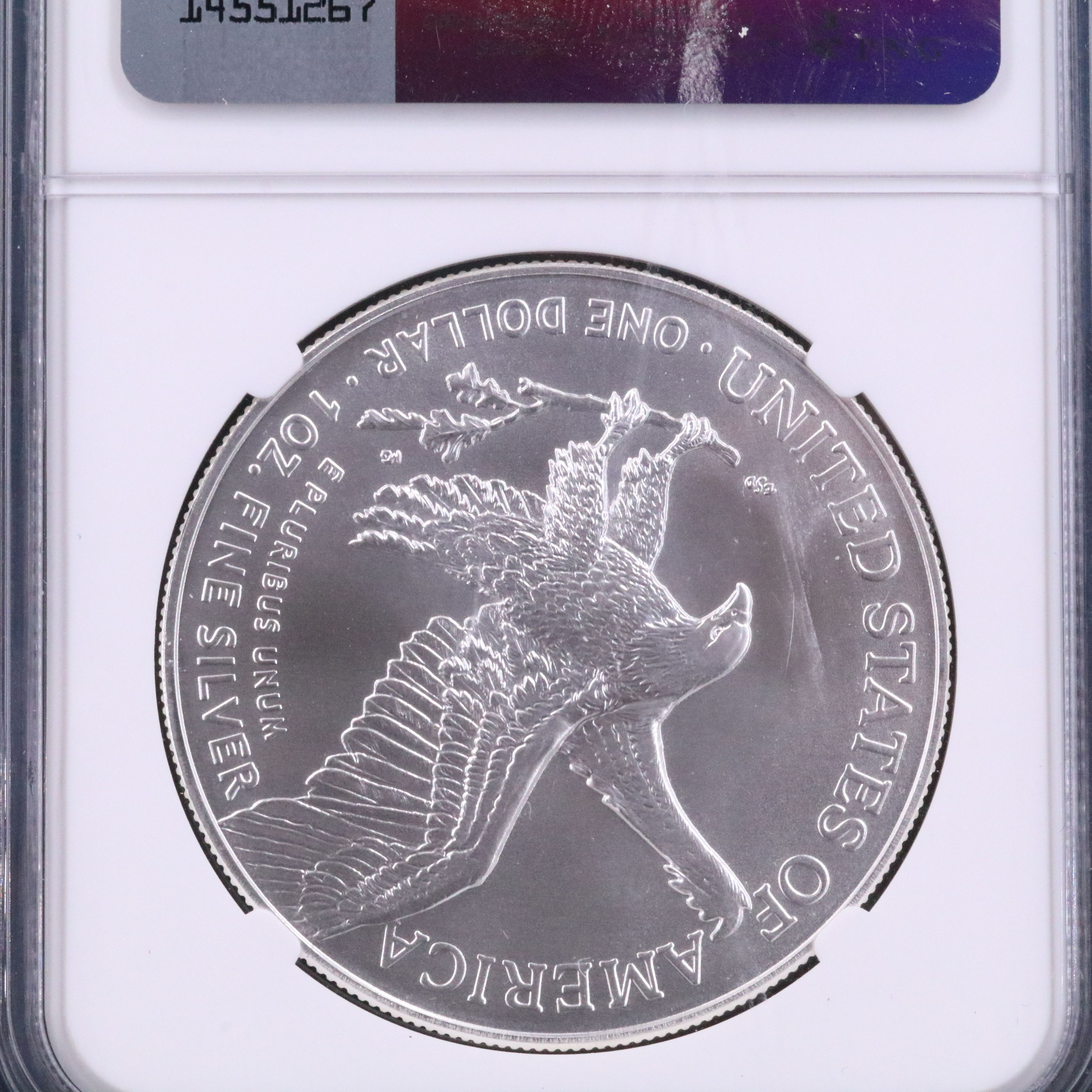 NGC Graded MS70 2024 $1 U.S. Silver Eagle Signed by Uram