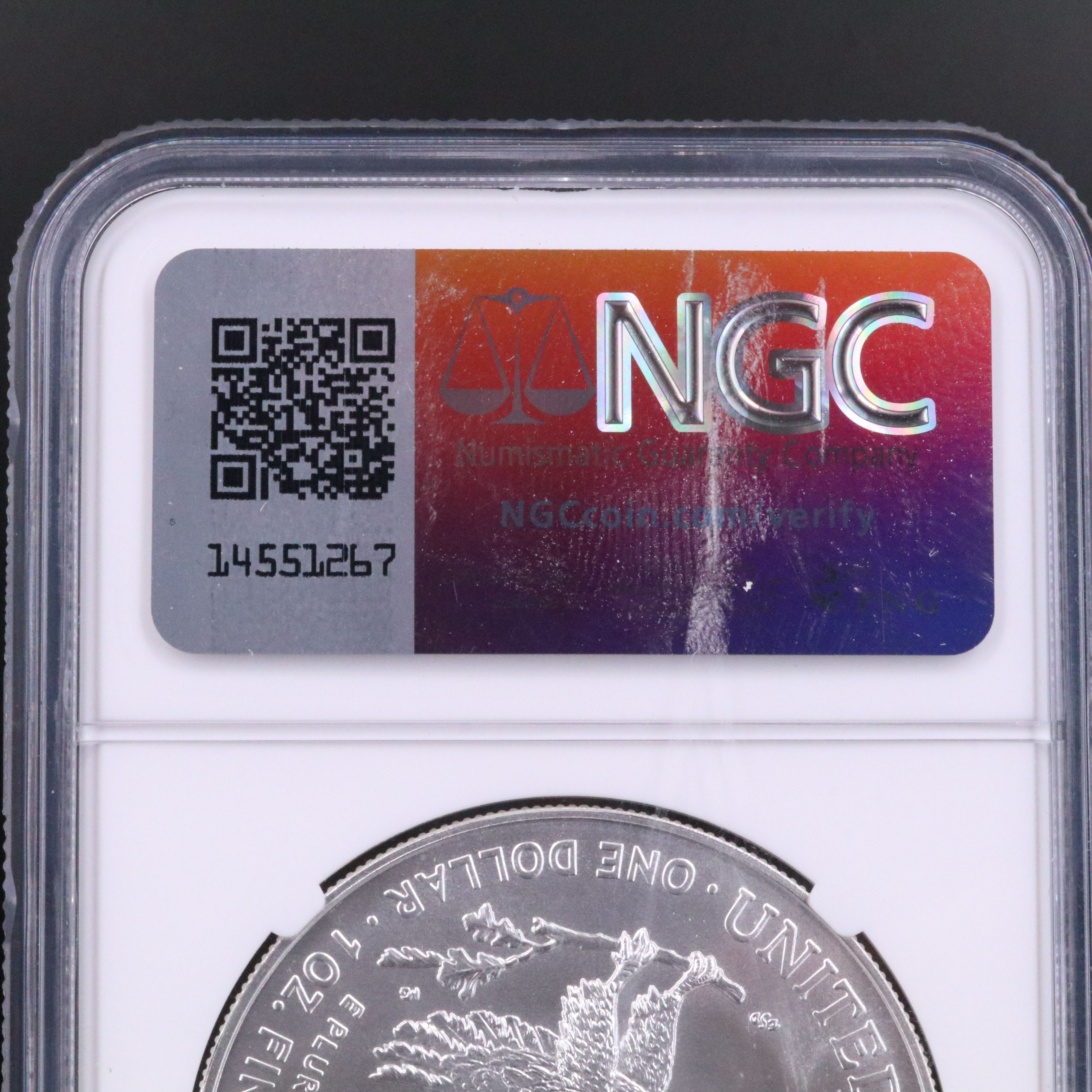 NGC Graded MS70 2024 $1 U.S. Silver Eagle Signed by Uram