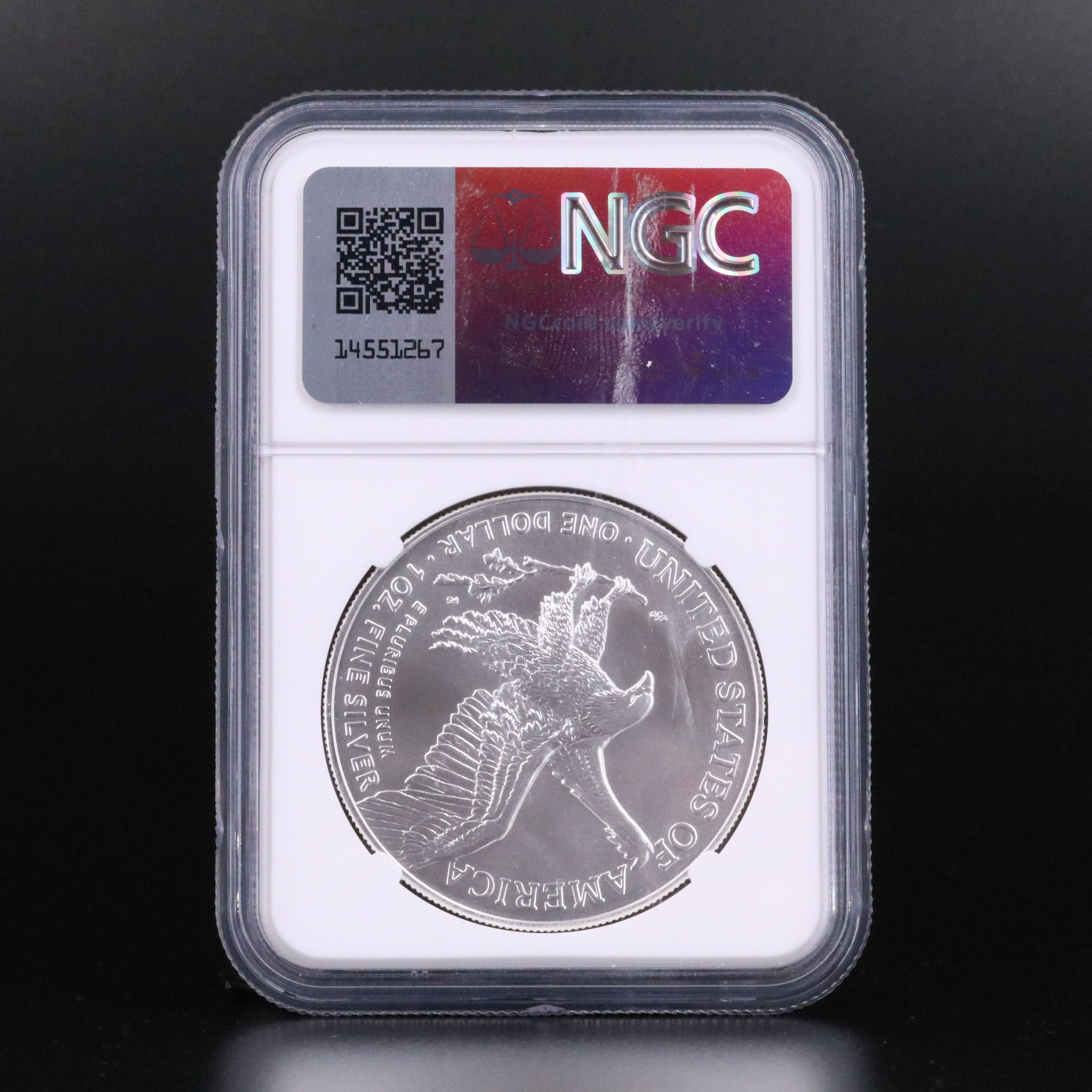 NGC Graded MS70 2024 $1 U.S. Silver Eagle Signed by Uram