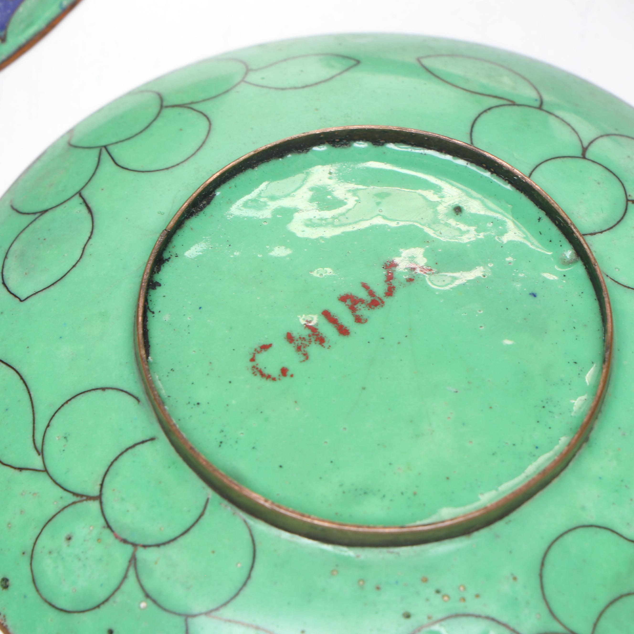 Chinese Cloisonné Enamel and Metal Trinket Dishes with Bowls