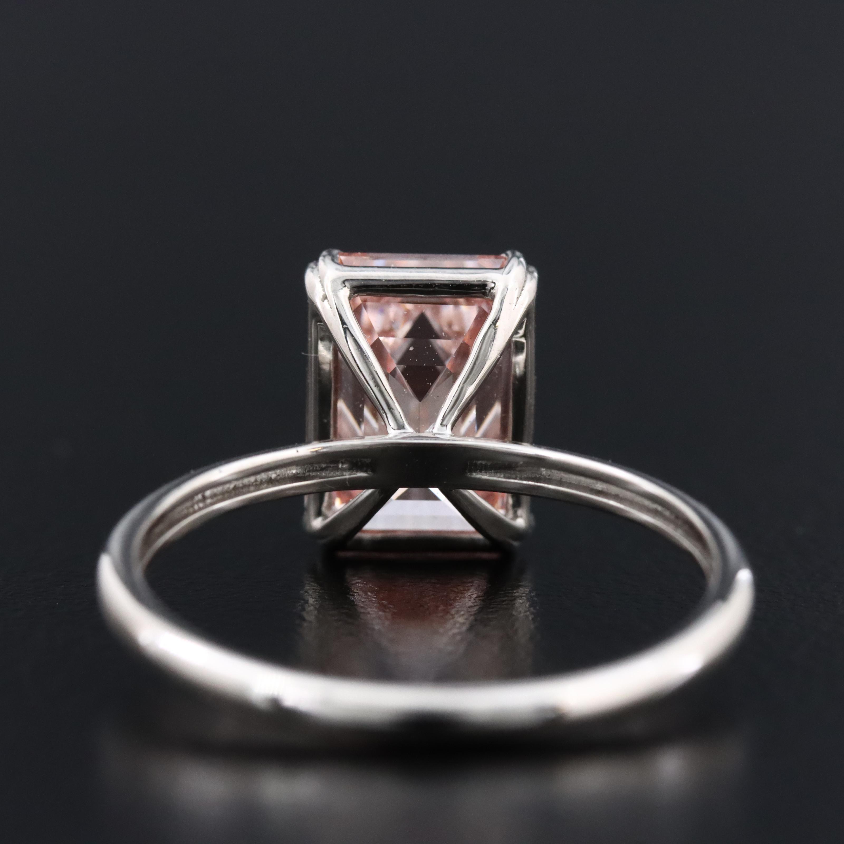 Platinum 3.01 CT Lab Grown Fancy Diamond Solitaire Ring with IGI Report