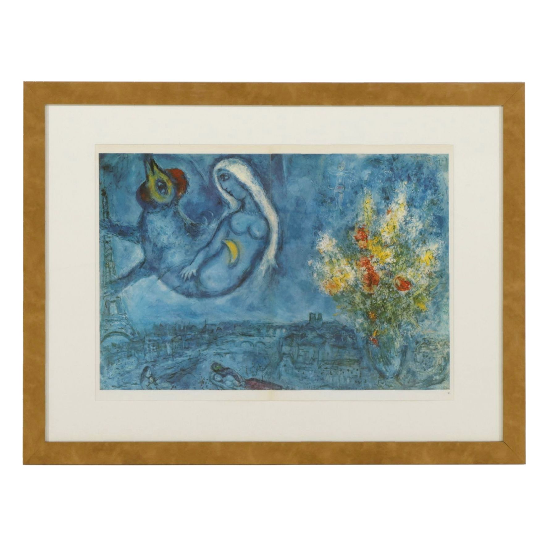 Marc Chagall Double-Page Offset Lithograph for "Derrière le Miroir," 1969