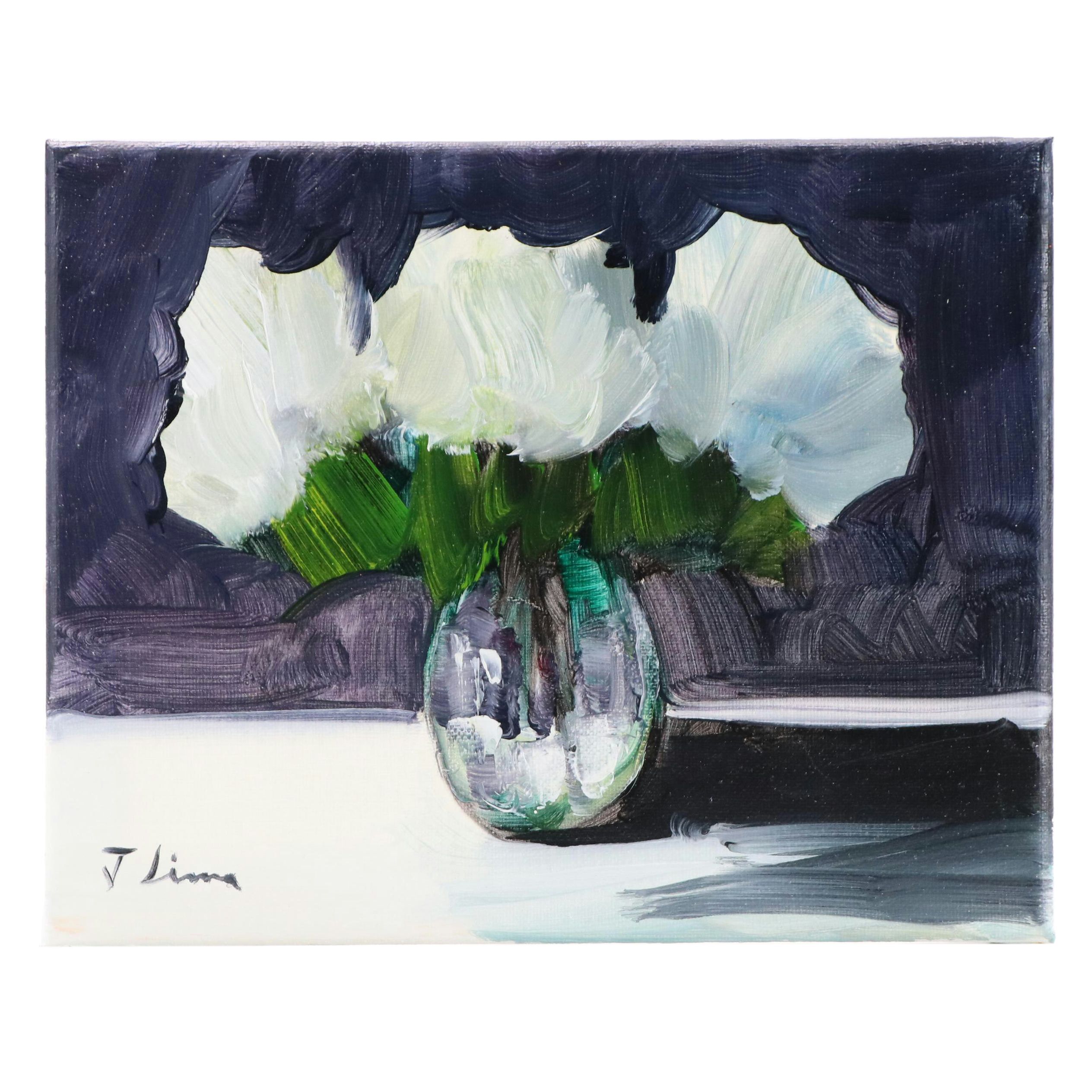 José M. Lima Floral Still Life Oil Painting, 2025