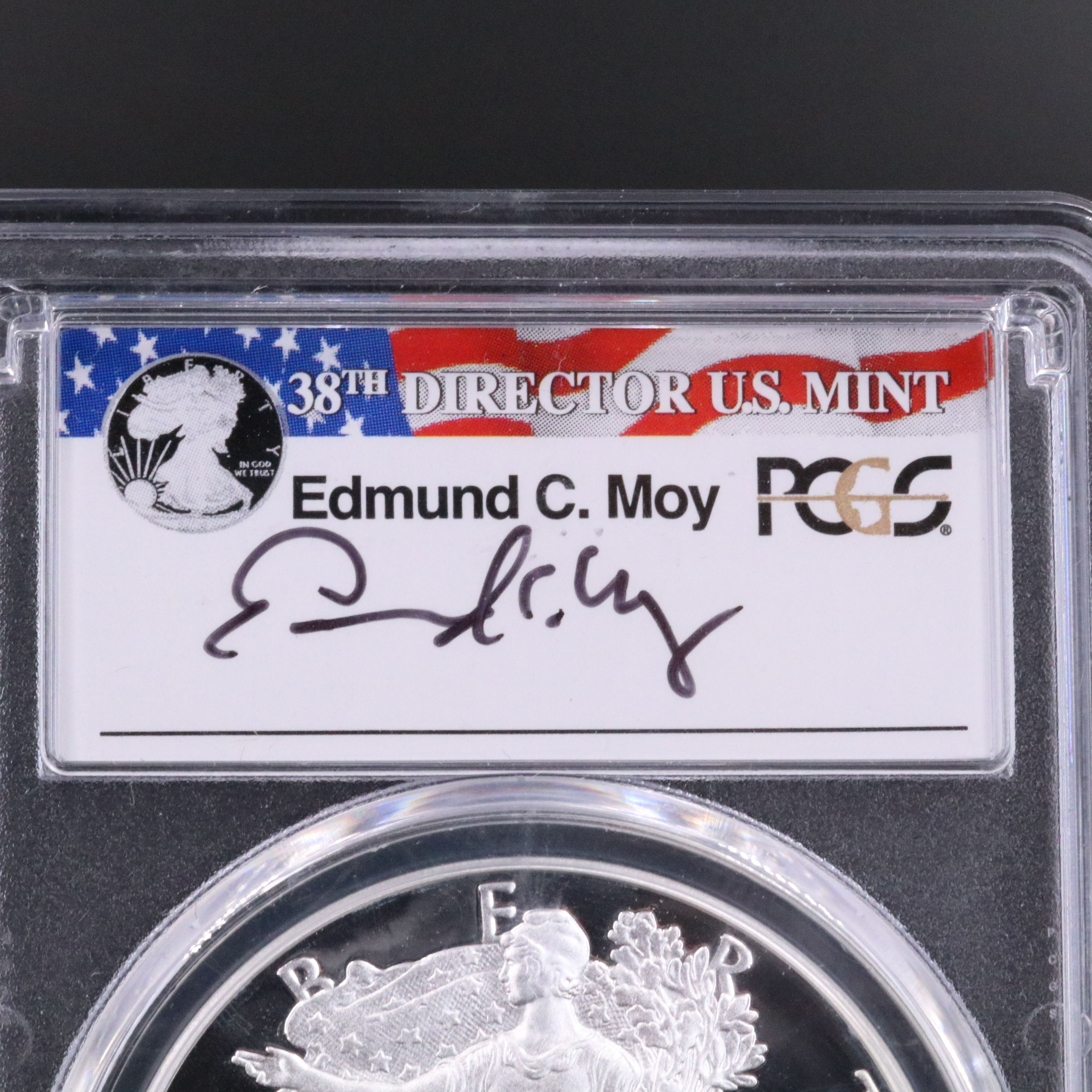 PCGS Graded PR70 DCAM 2016-W $1 Silver Eagle (Moy Signed)