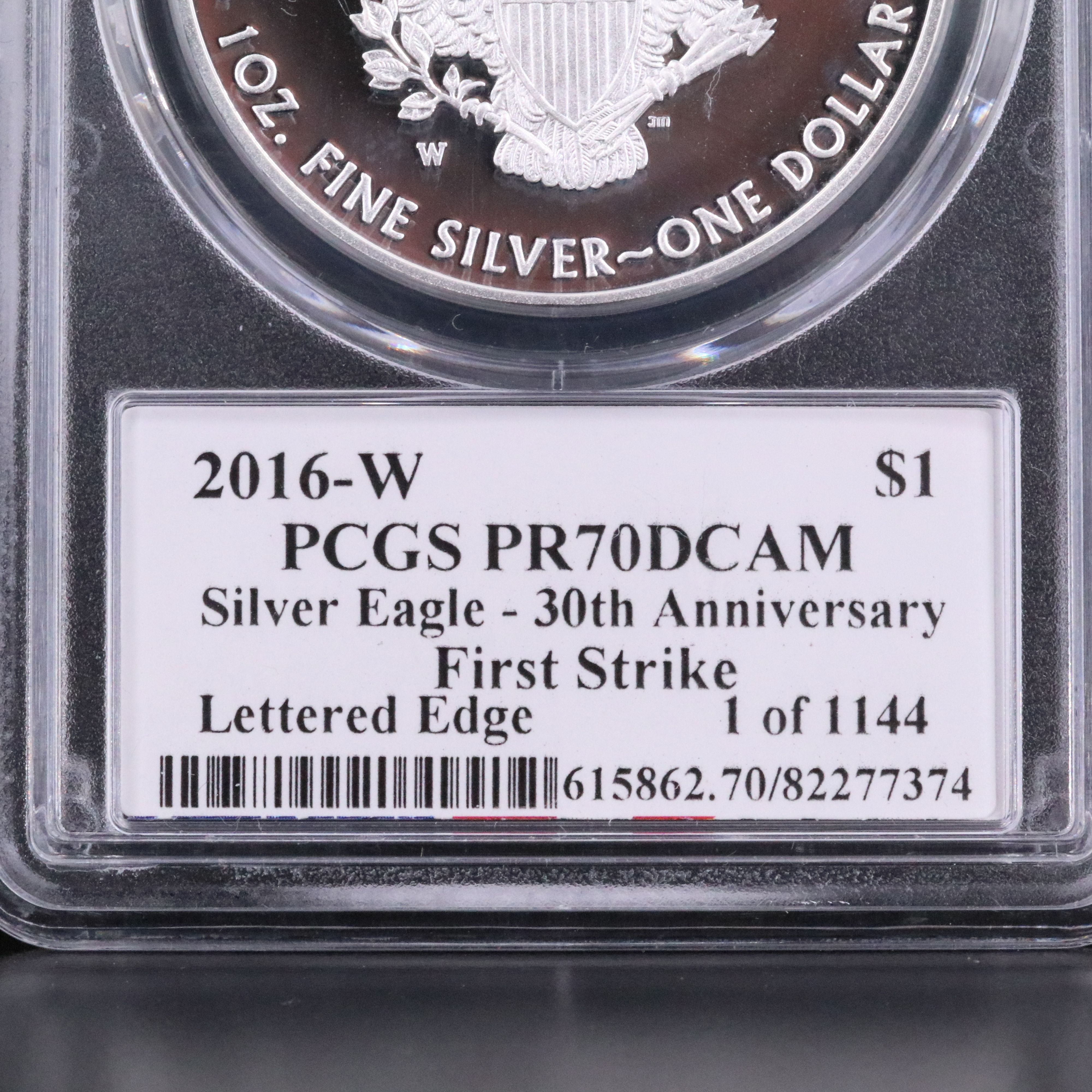 PCGS Graded PR70 DCAM 2016-W $1 Silver Eagle (Moy Signed)