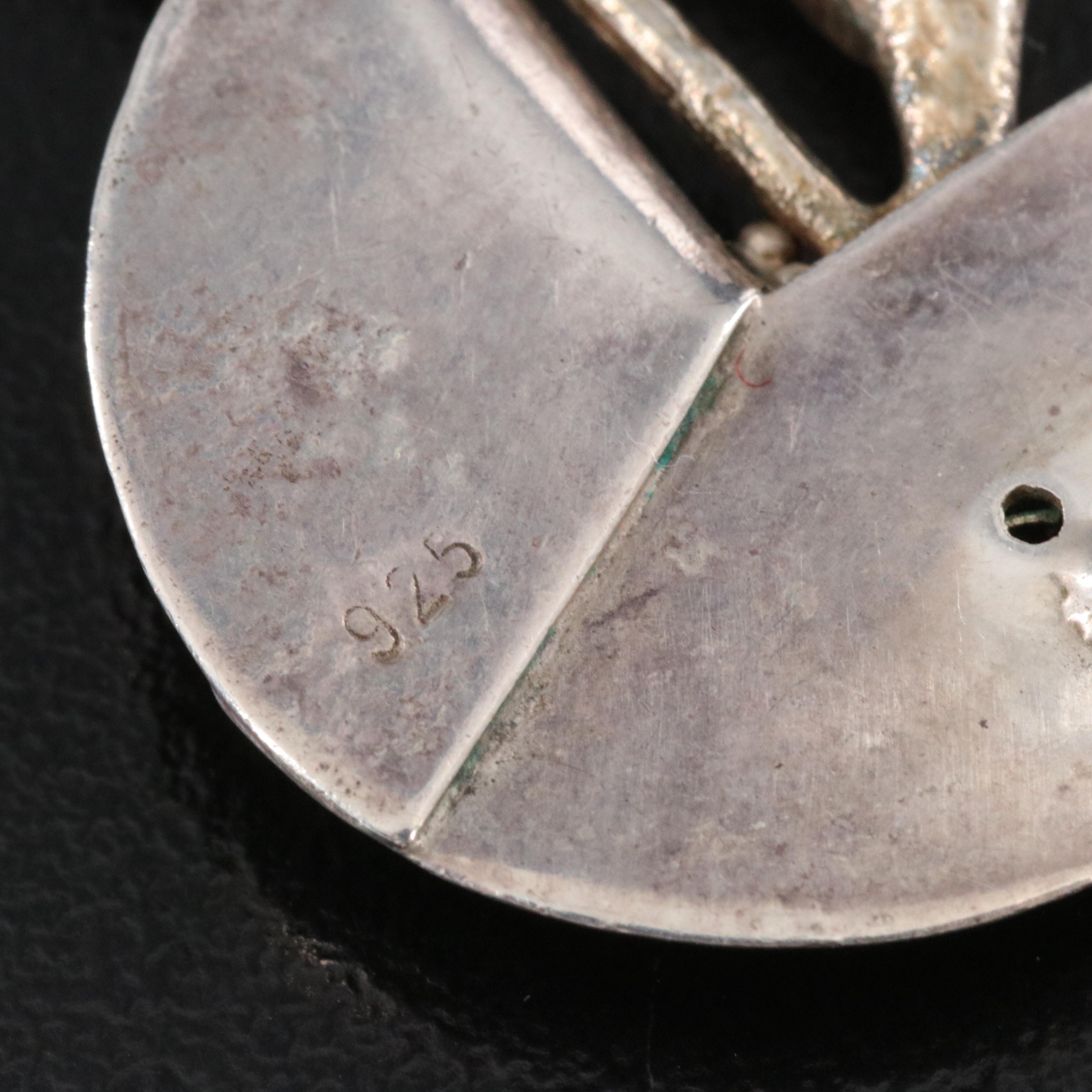 Studio Style Sterling Garnet and Black Coral Earrings
